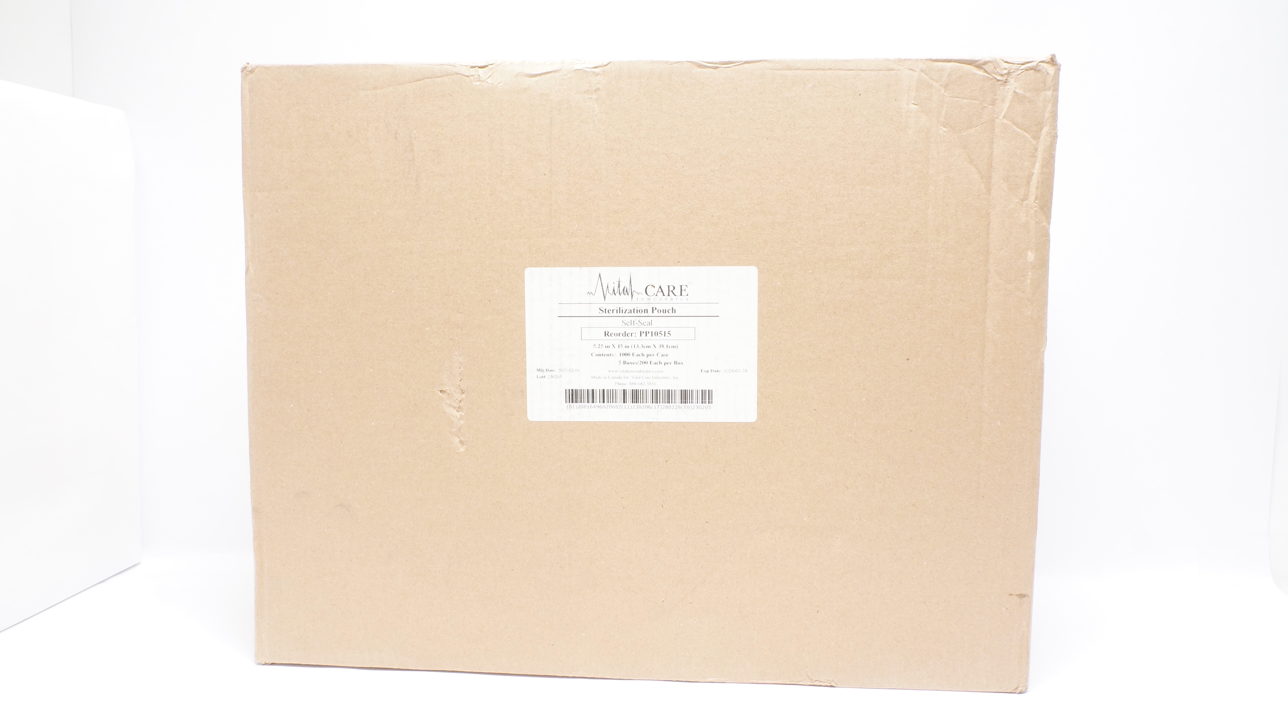 Vital Care PP10515 Sterilization Pouches 5.25 x 15inch - Case of 1000