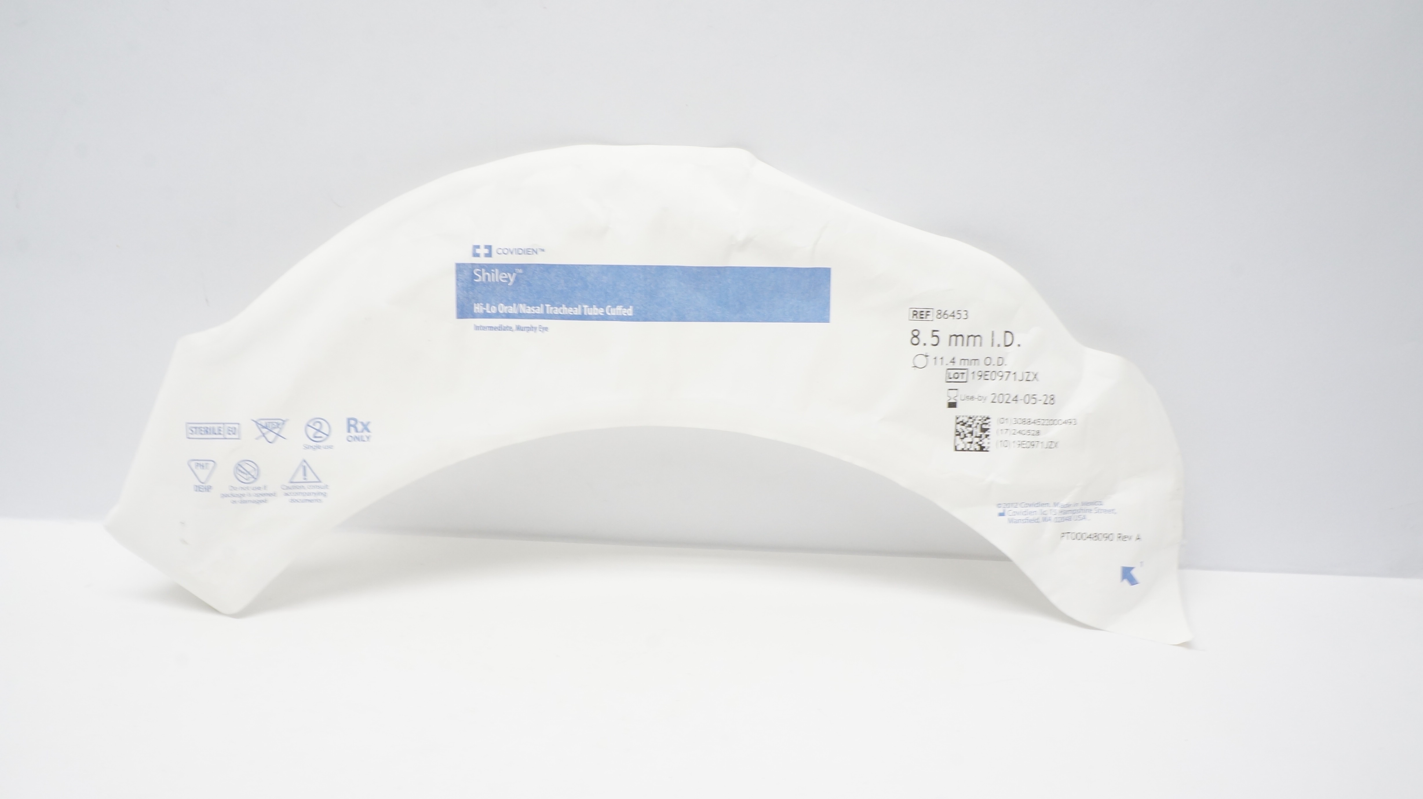 Covidien 86453 Shiley Hi-Lo Oral/Nasal Tracheal Tube Cuffed 8.5ID x 11.4mmOD (x)