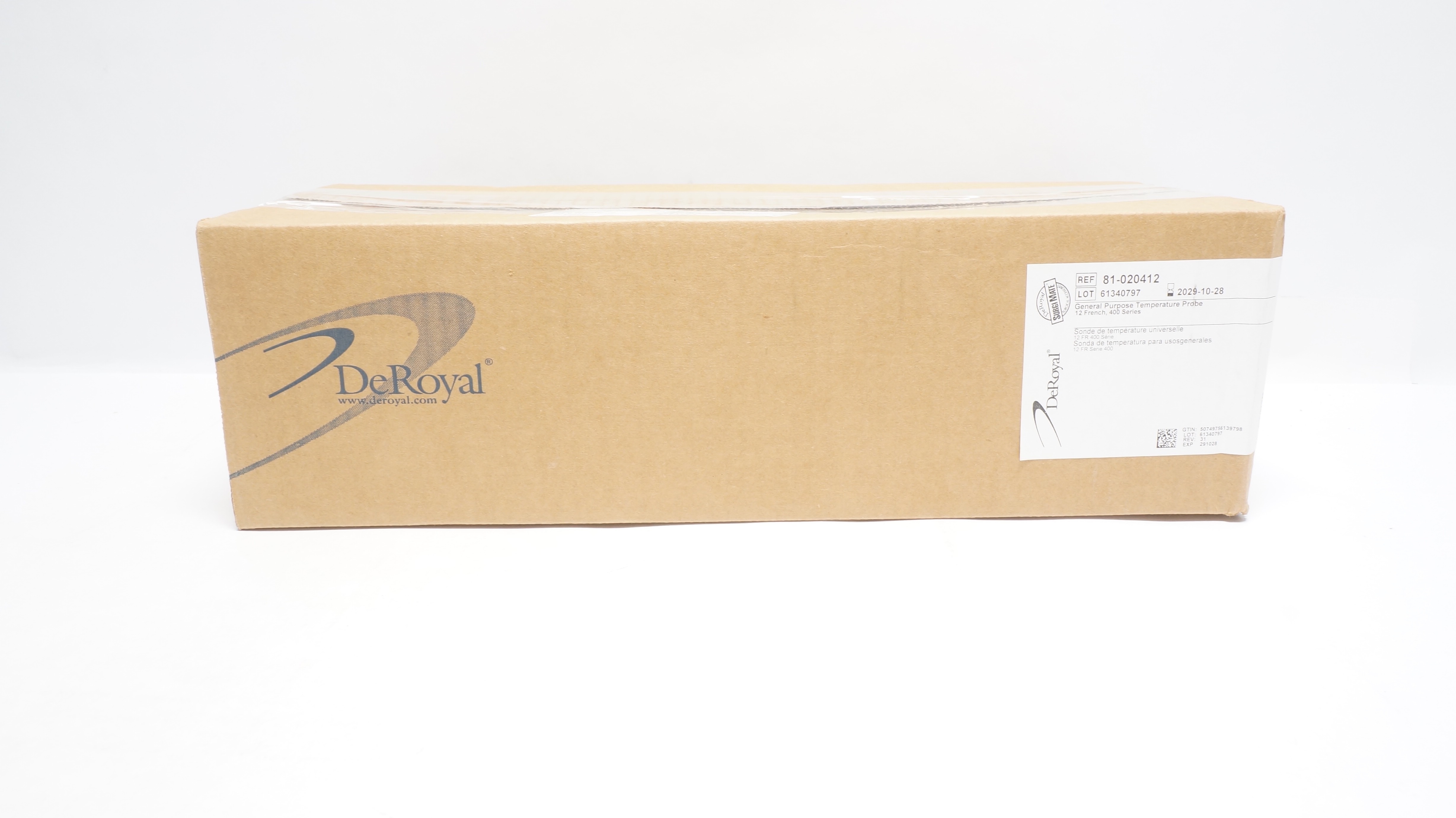 DeRoyal 81-020412 General Purpose Temperature Probe 12Fr. 400series - Box of 50