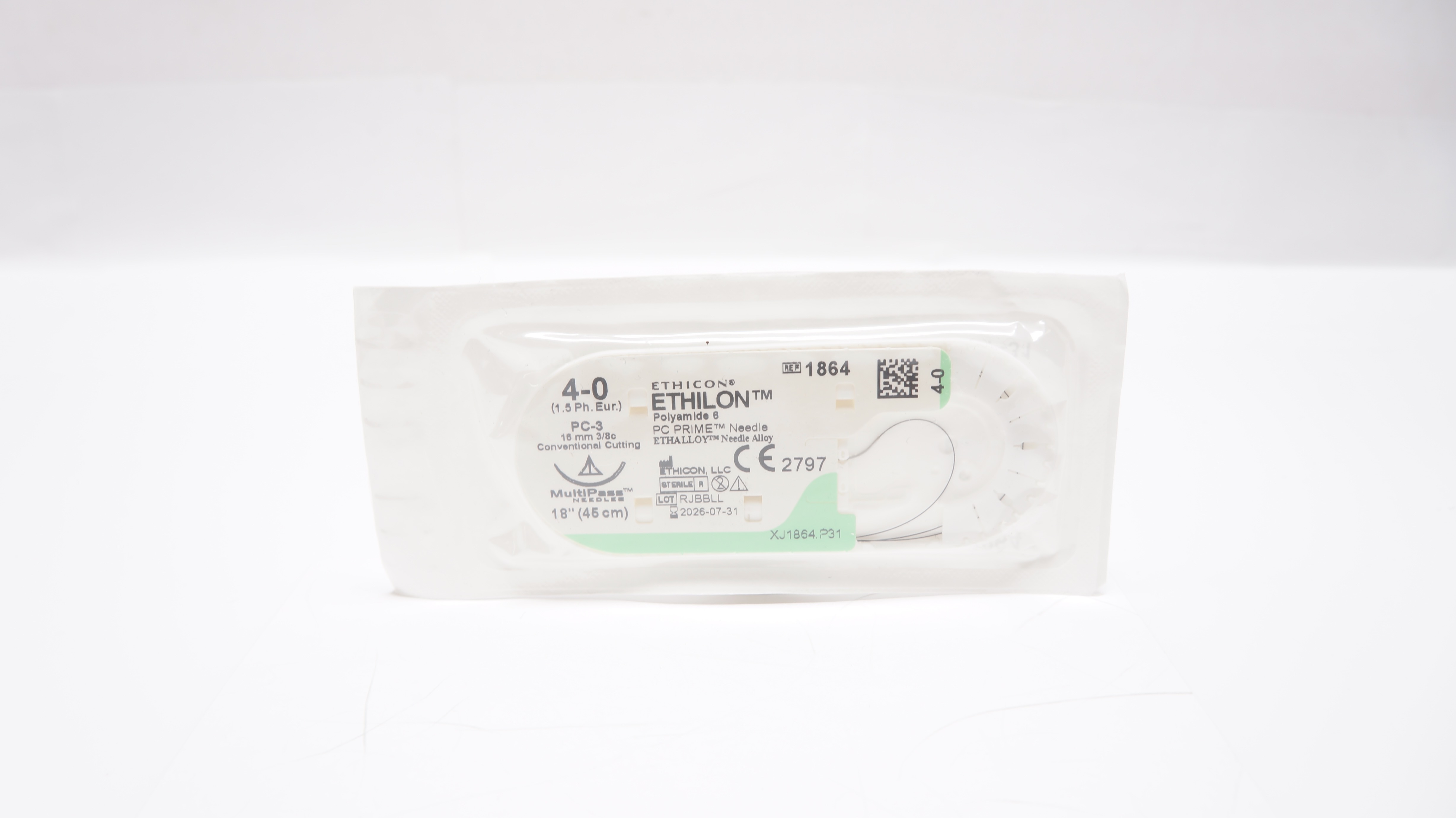 Ethicon 1864 4-0 ETHILON, PC-3, 16mm 3/8c Conventional Cutting, 18inch