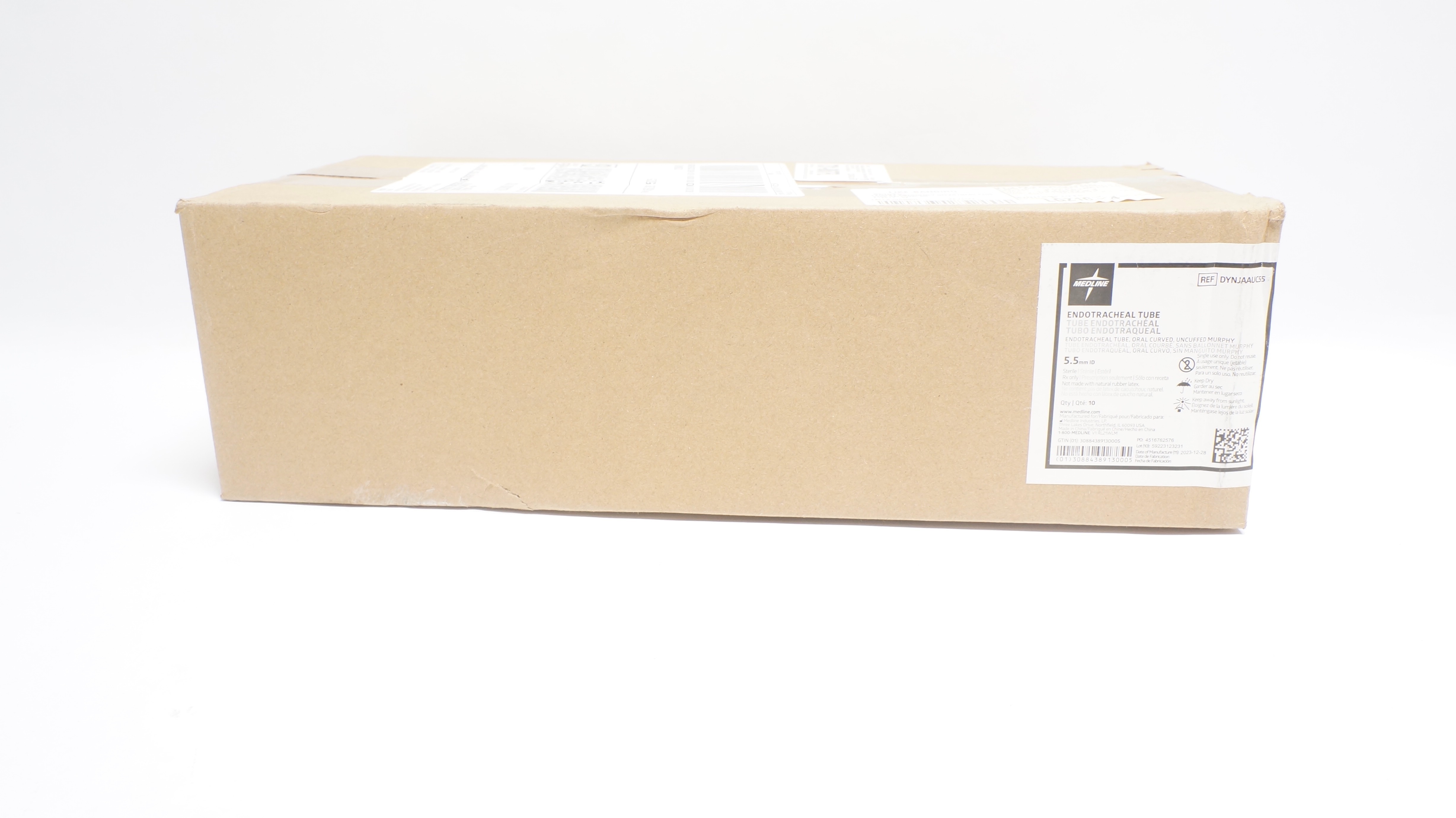 Medline DYNJAAUC55 Endotracheal Tube 5.5mm ID - Box of 10