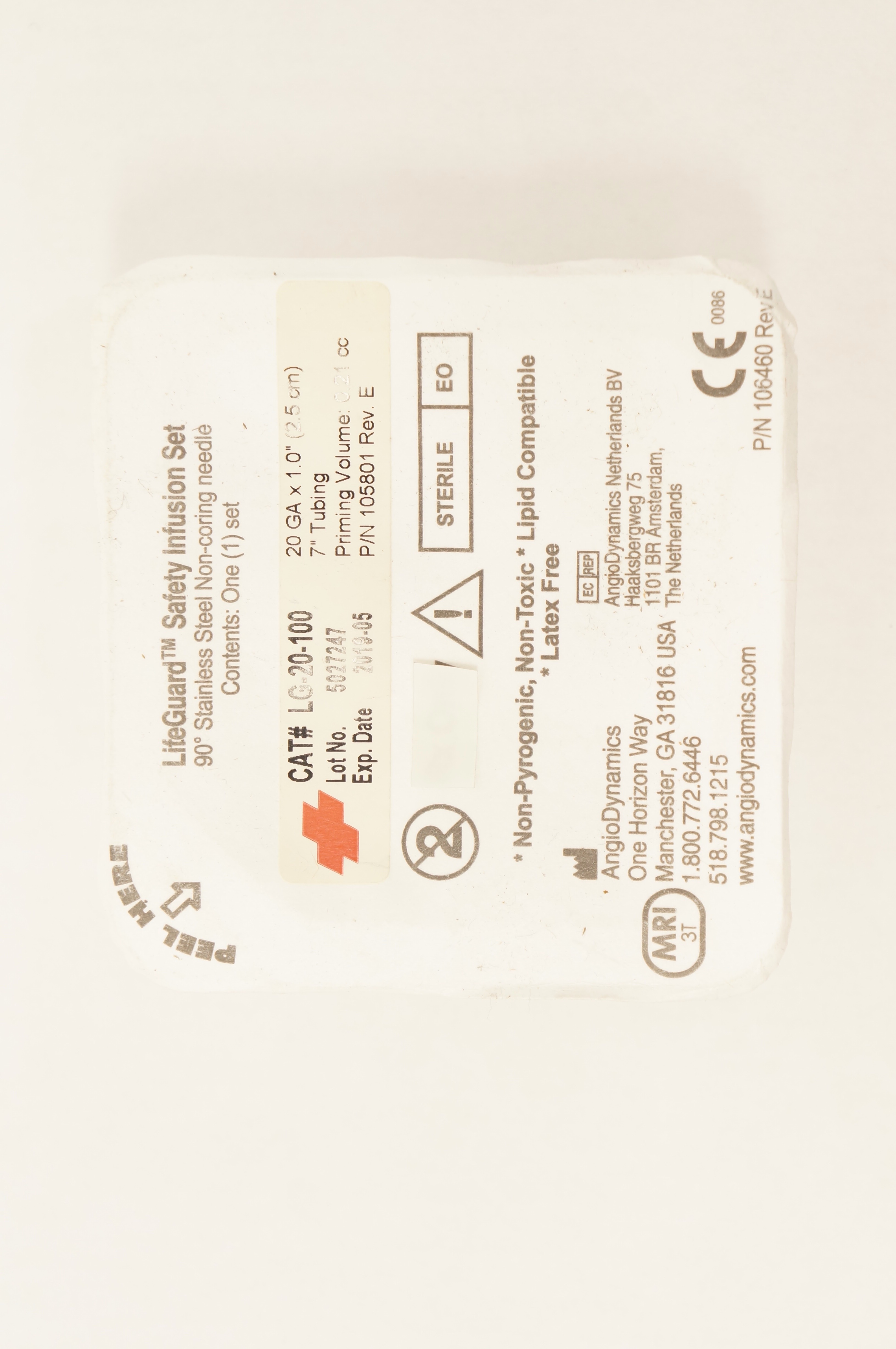 AngioDynamics LG-20-100 LifeGuard Safety Infusion Set 20GA x 1.0inch (x)