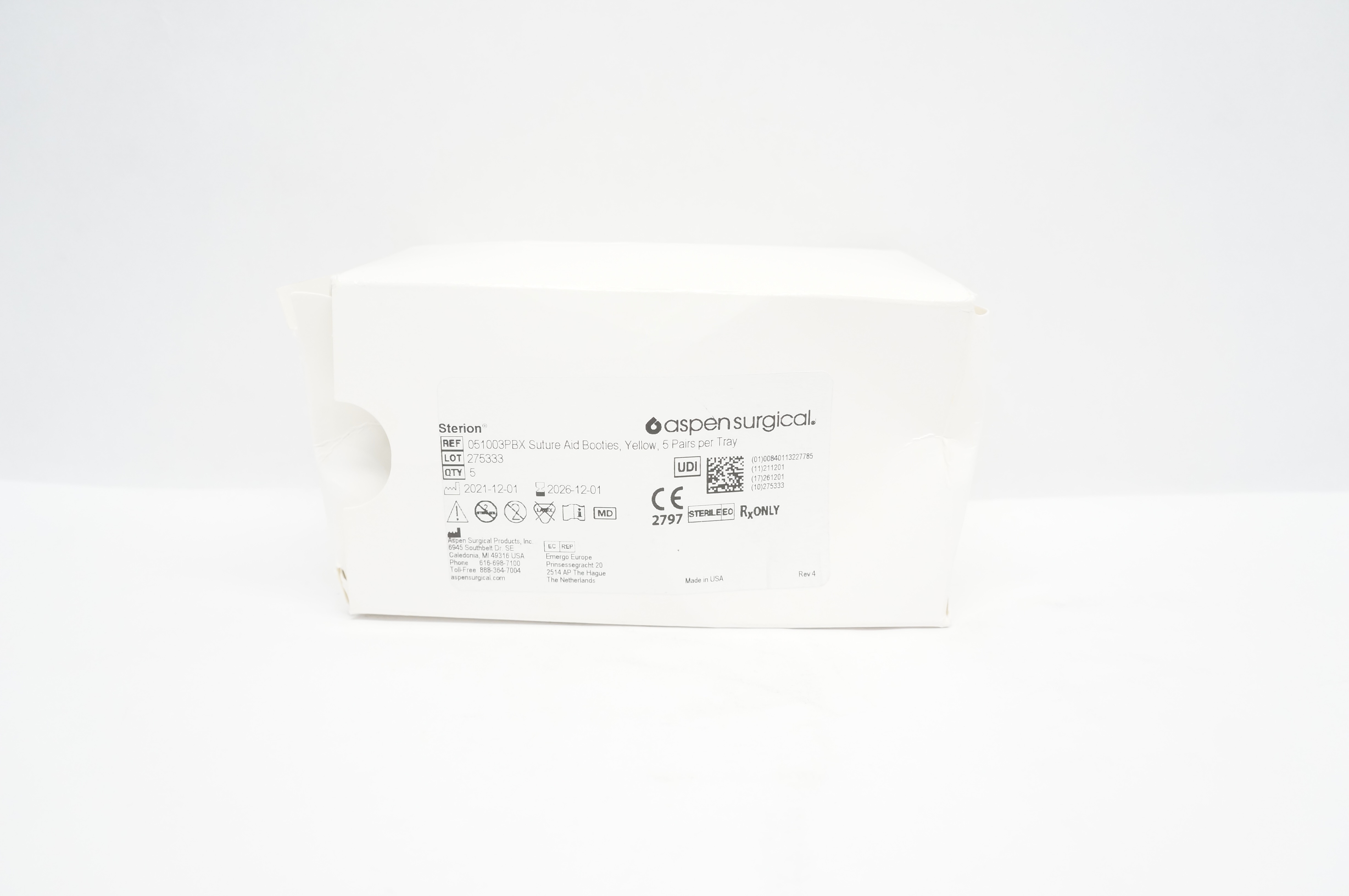 Aspen 051003PBX Sterio Stre Aid Booties Yellow - Pack of 5