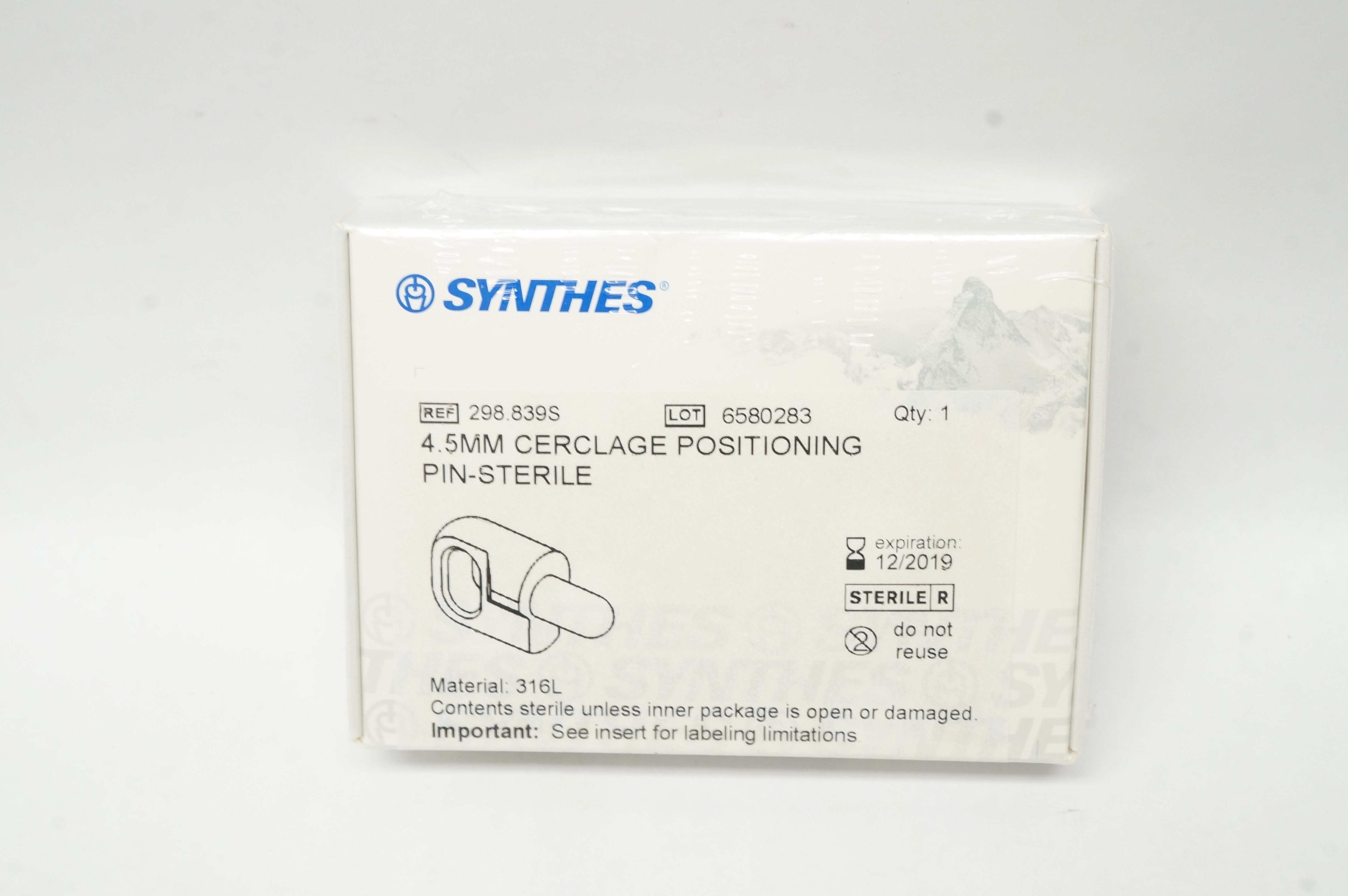Synthes 298.839S Cerclage Positioning Pin Sterile 4.5mm (x)