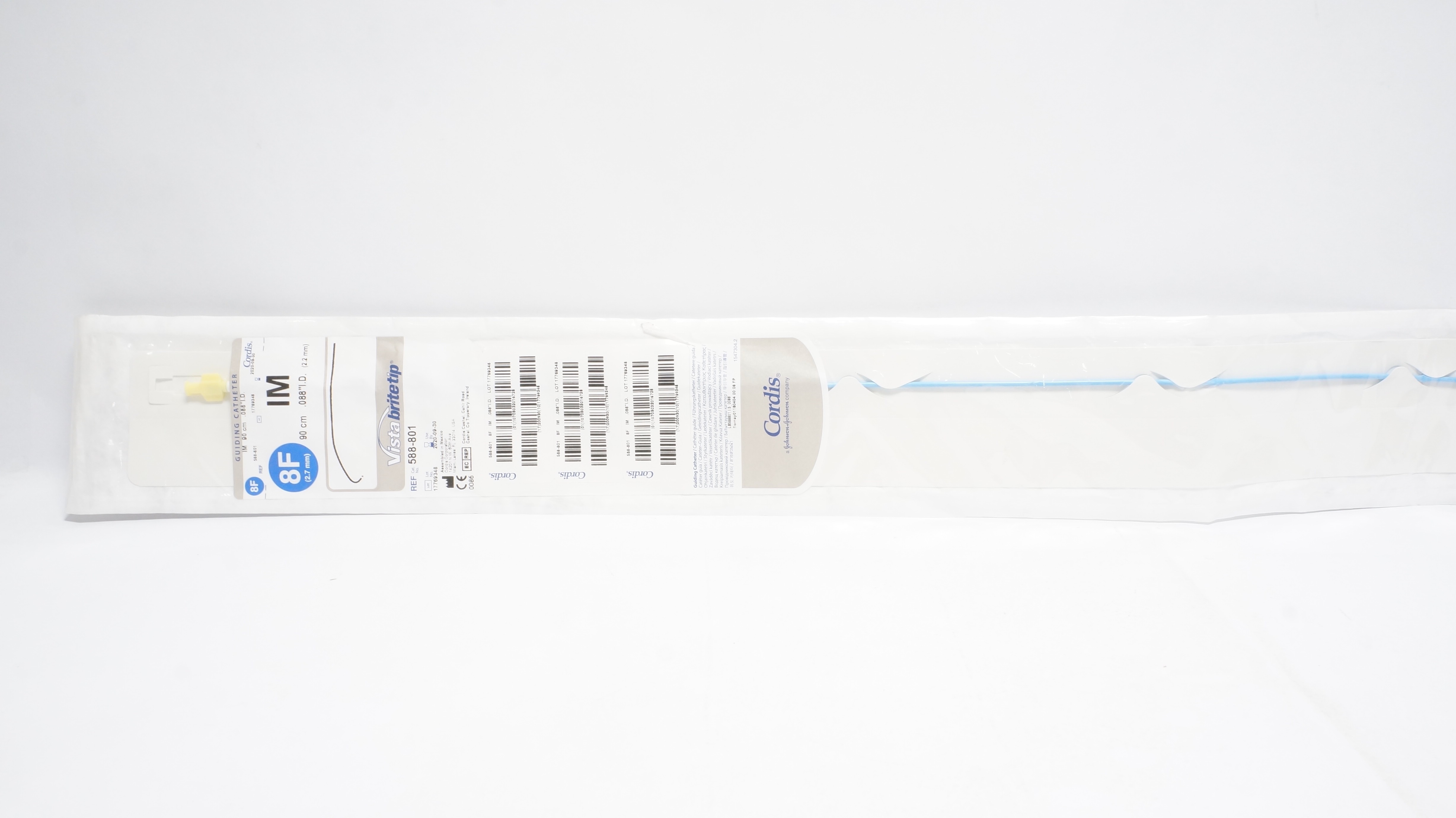 Cordis 588-801 VistaBriteTip Guiding Cath. 90cm x .088In, 8F IM (x)