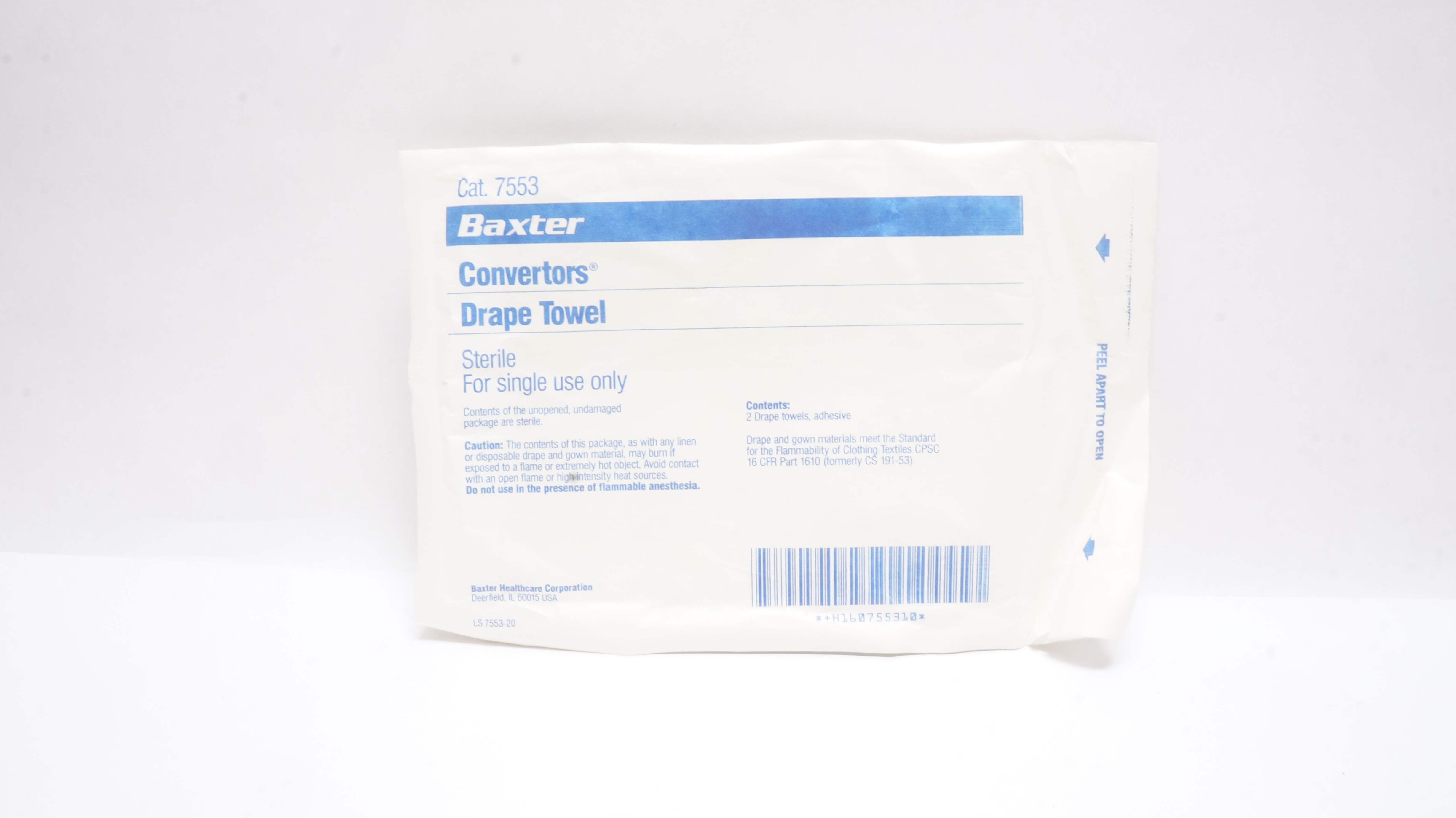 Baxter 7553 Convertors Drape Towel 6.5inch x 4.25inch