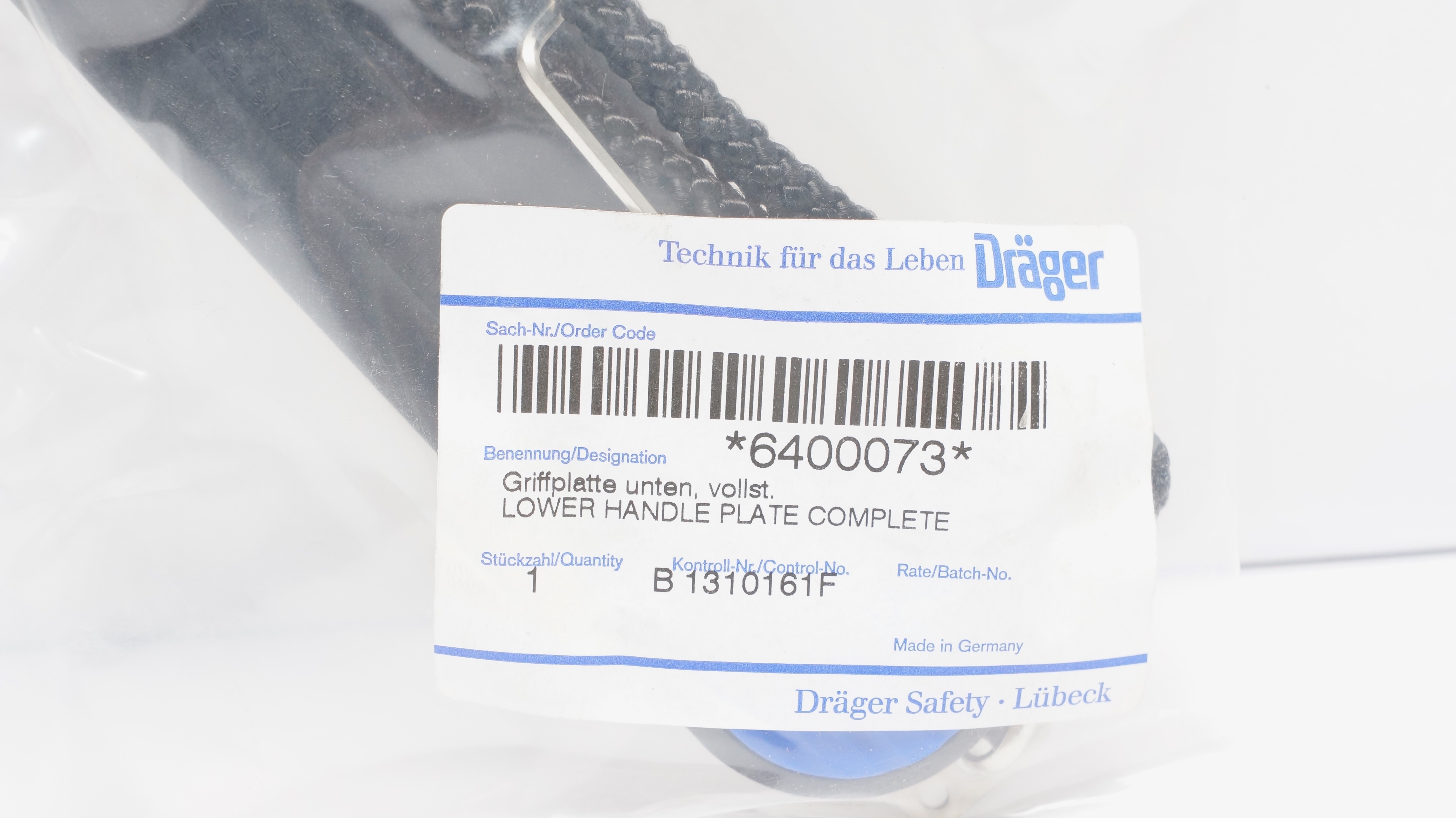 Dräger 6400073 Lower Handle Plate Complete