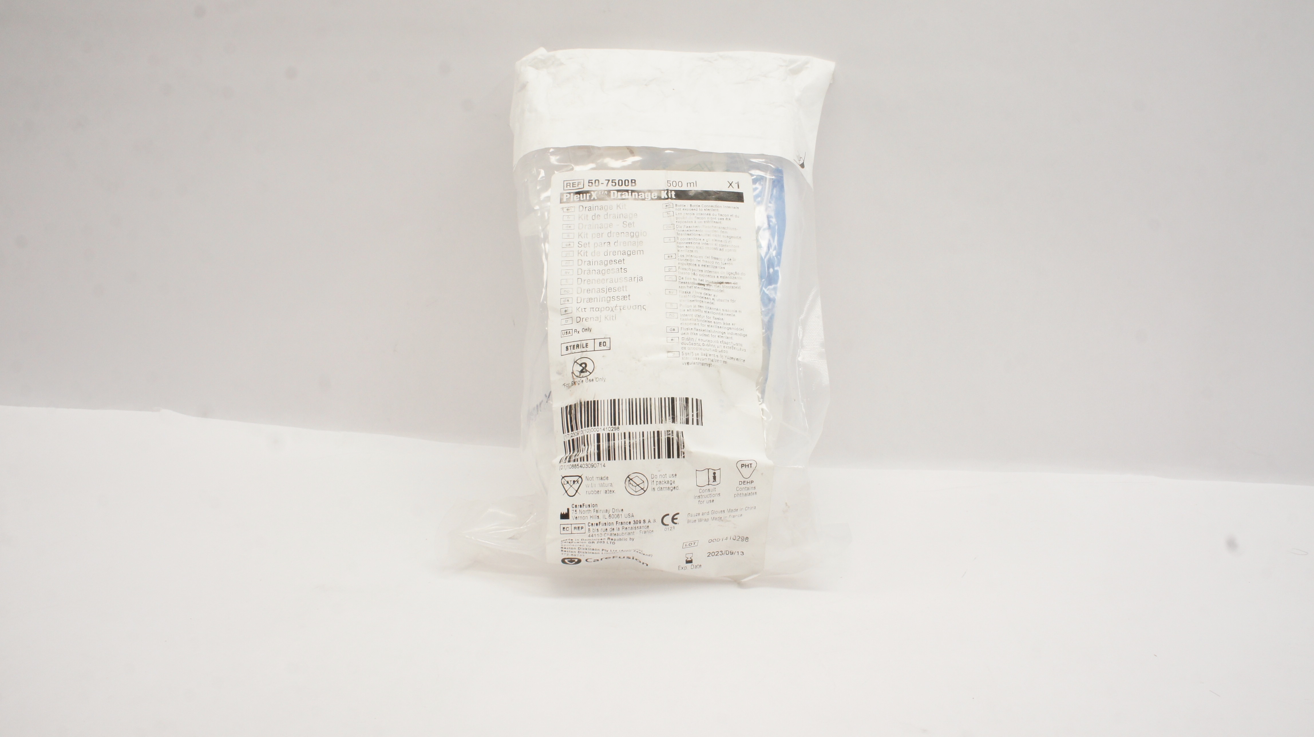 CareFusion 50-7500B PleurX Drainage Kit 500ml