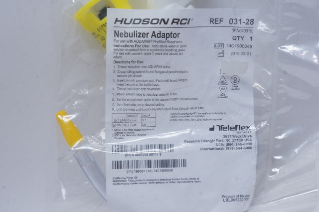 Hudson RCI 031-28 Nebulizer Adaptor