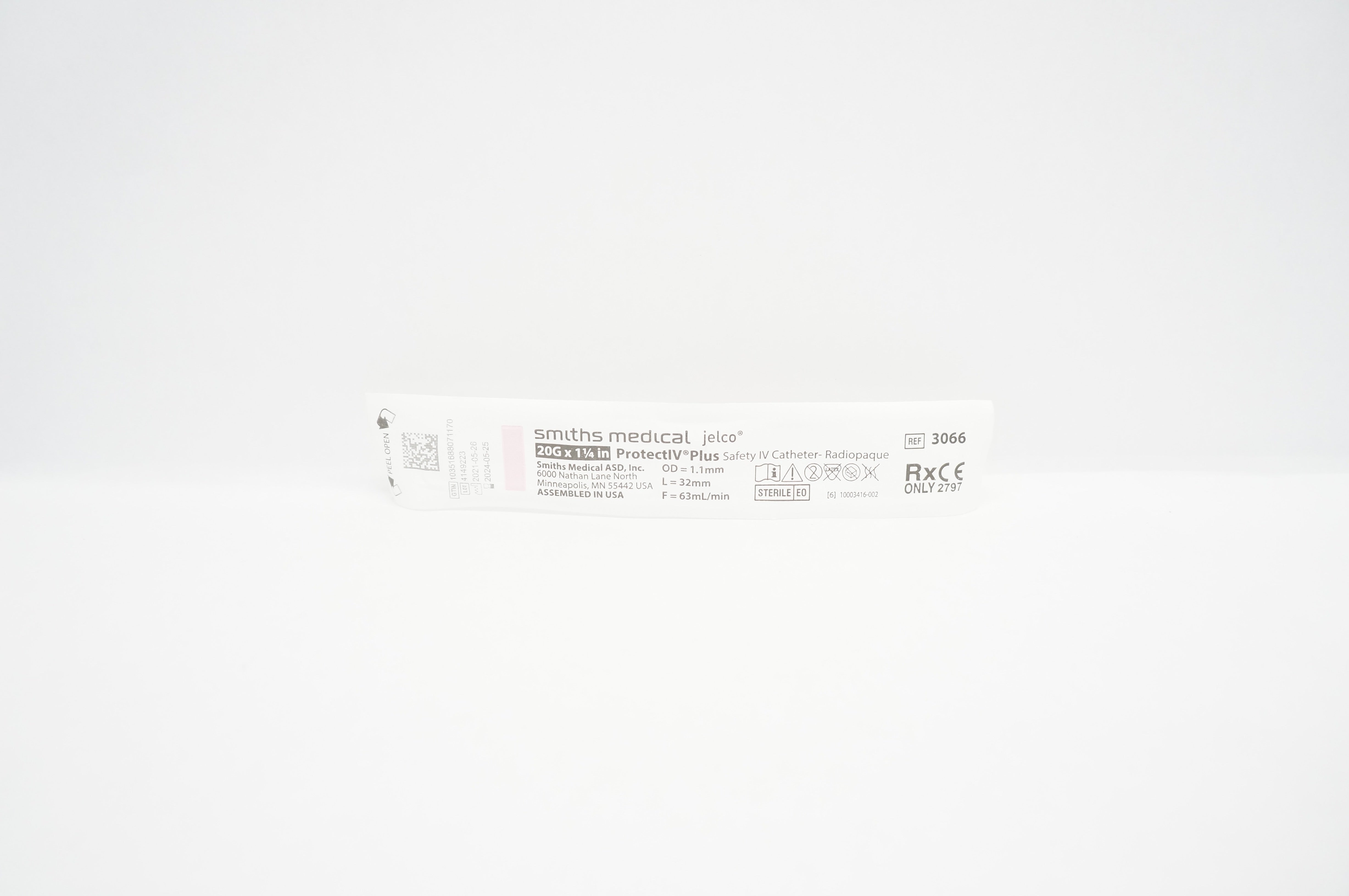 Smiths Medical 3066 Jelco ProtectIV Plus 20G x 1-1/4inch