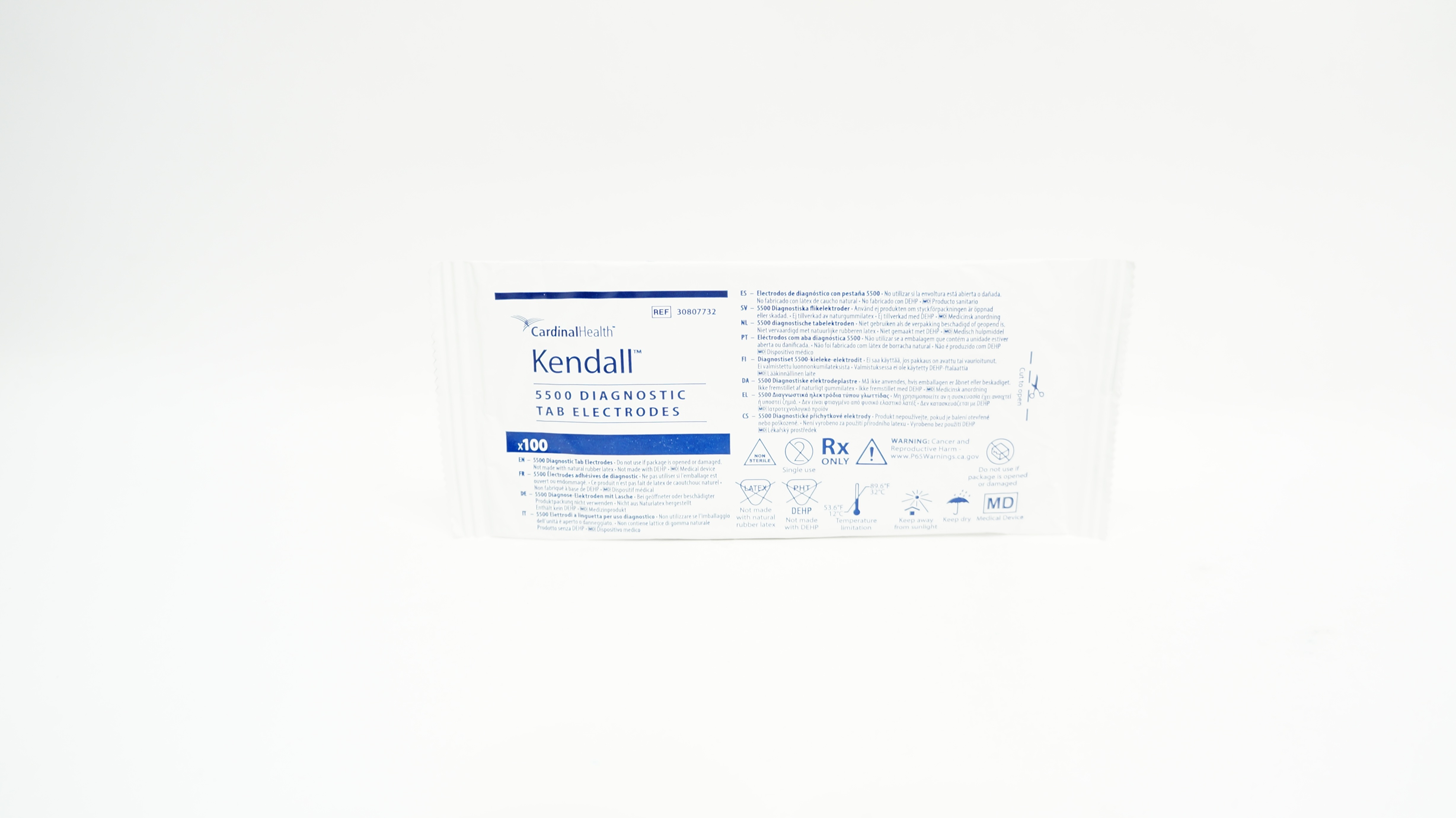 Cardinal Health 30807732 Kendall 5500 Diagnostic Tab Electrodes - Pack of 100