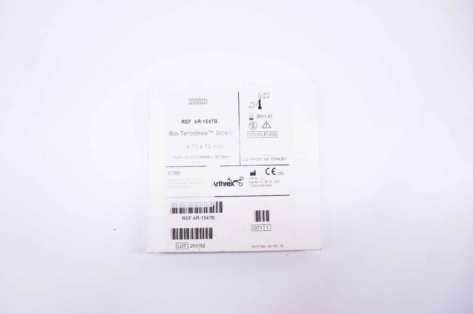 Arthrex AR-1547B Bio-Tenodesis Screw 4.75 x 15mm (x)