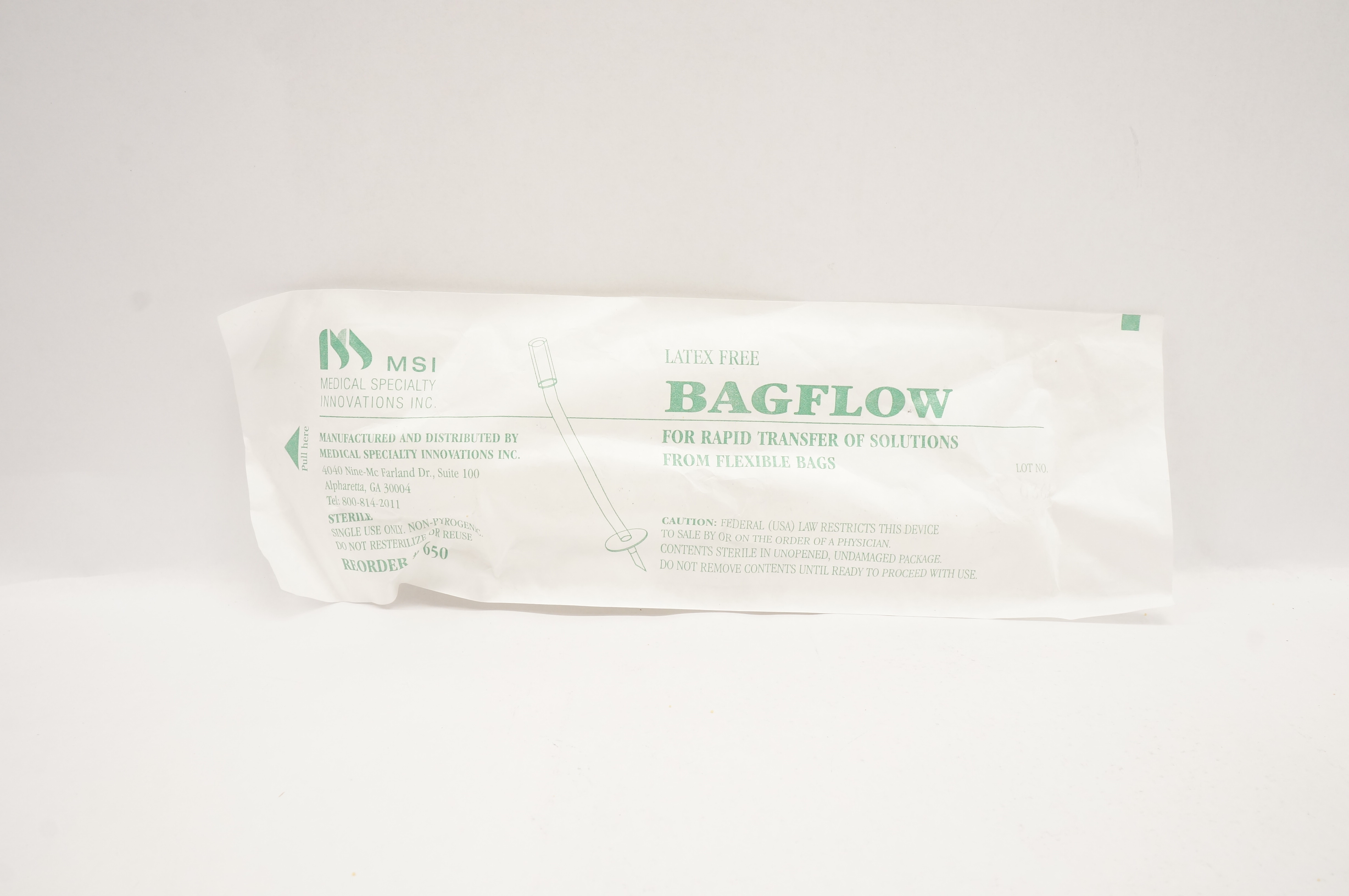 MSI 650 Bagflow For Rapid Transfer Of Solutions From Flexible Bags