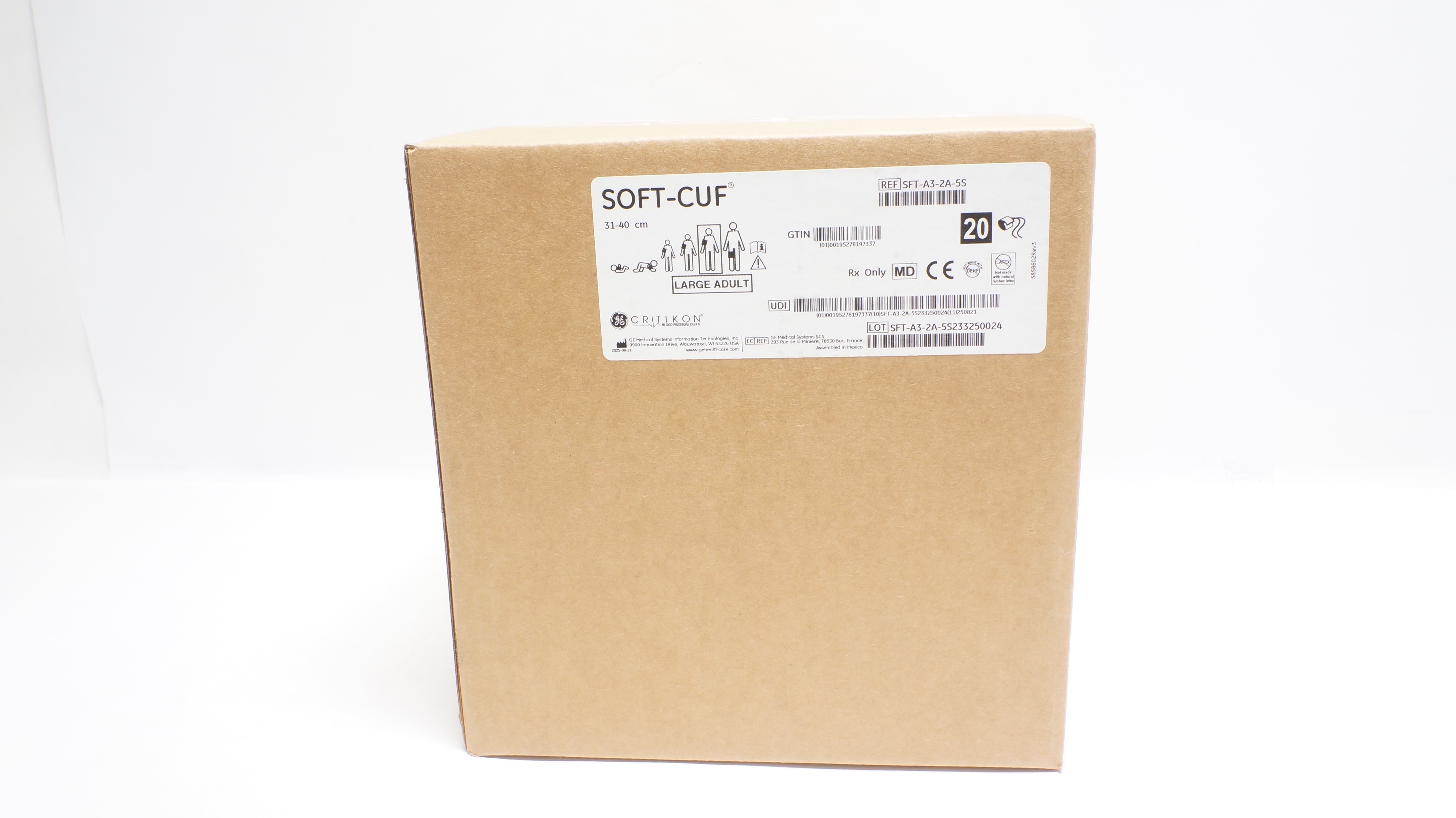 GE Medical SFT-A3-2A-5S SOft-Cuf Large Adult 31-40cm - Box of 20