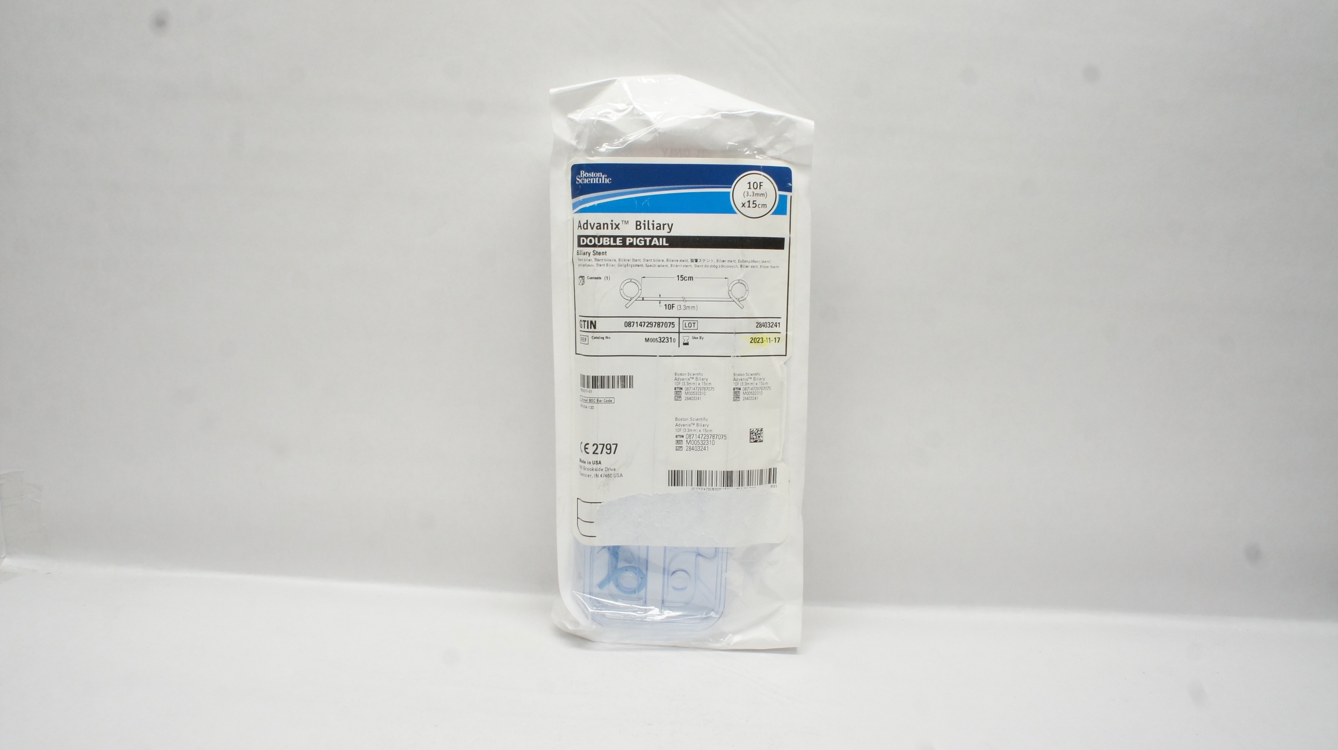 Boston Scientific 3231 Advanix Biliary Stnt., Double Pigtail, 10F x 15cm (x)