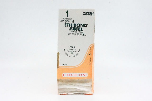 Ethicon X538H 1 ETHIBOND EXCEL, OS-6, 36mm 1/2c, 30in. (x) ~ Pack of 36