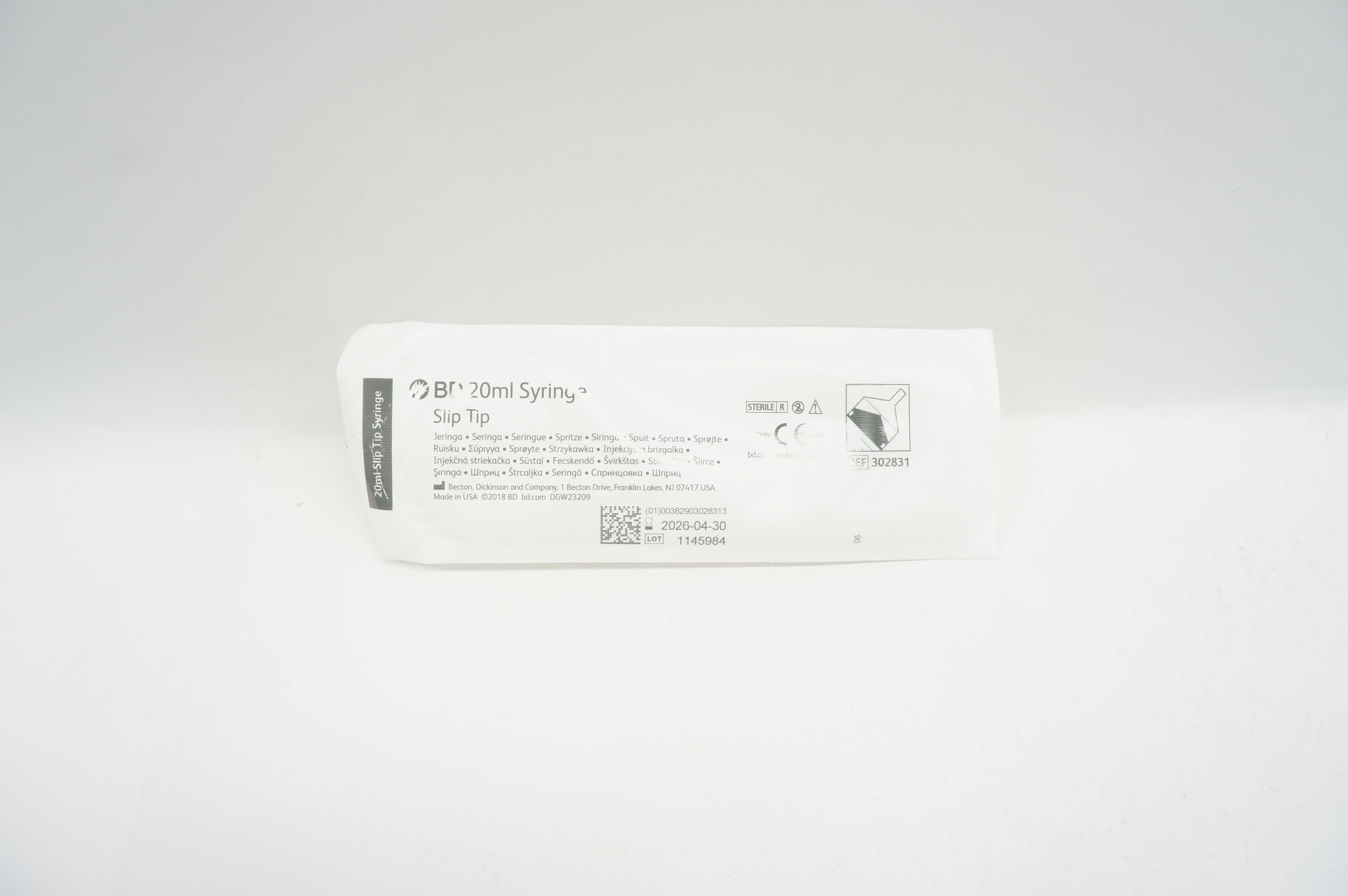 BD 302831 20ml Syringe Slip Tip