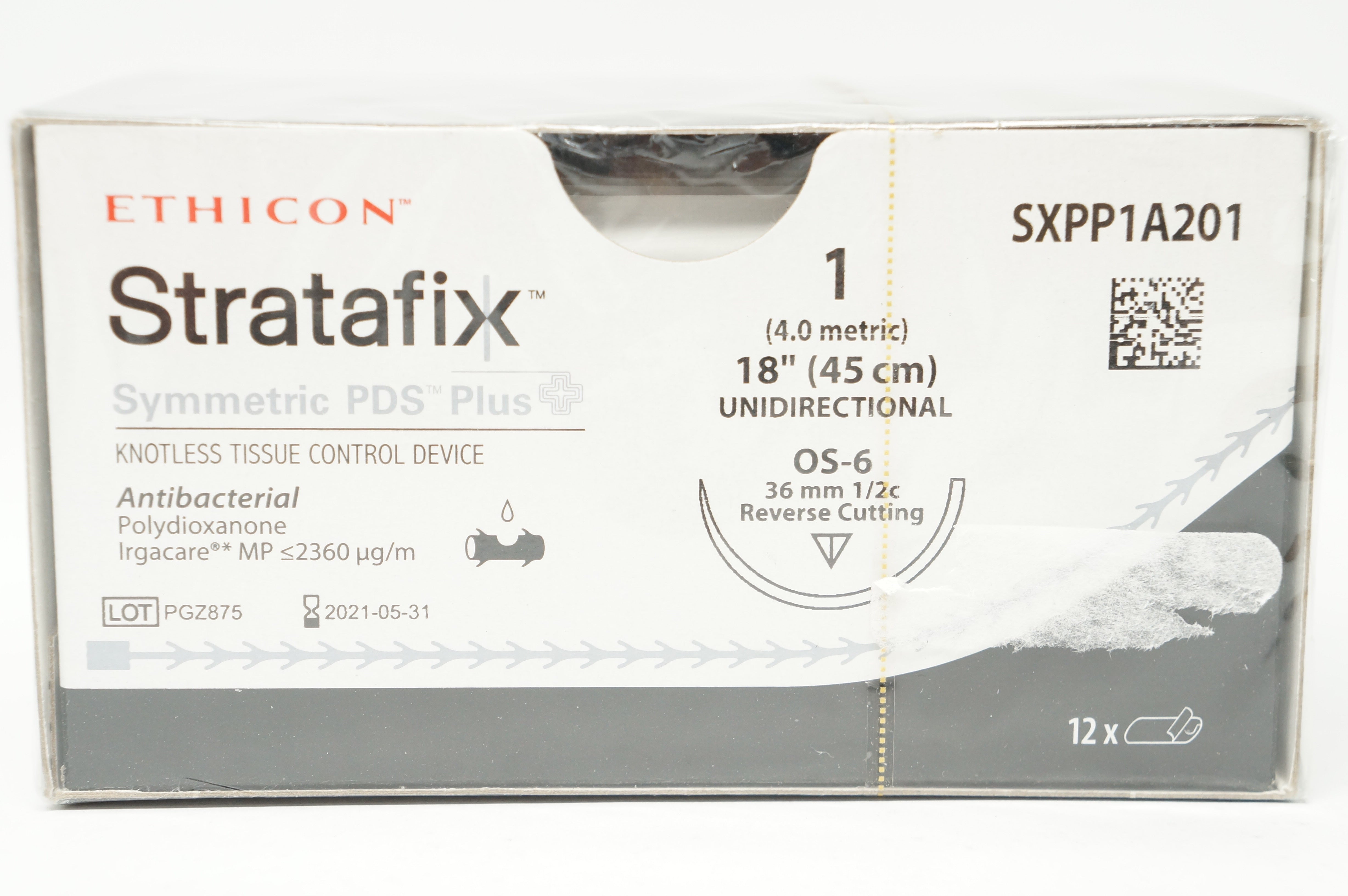 Ethicon SXPP1A201 1 Stratafix OS-6, 36mm 1/2c Reverse Cutting, 18inch (x) - Box of 12