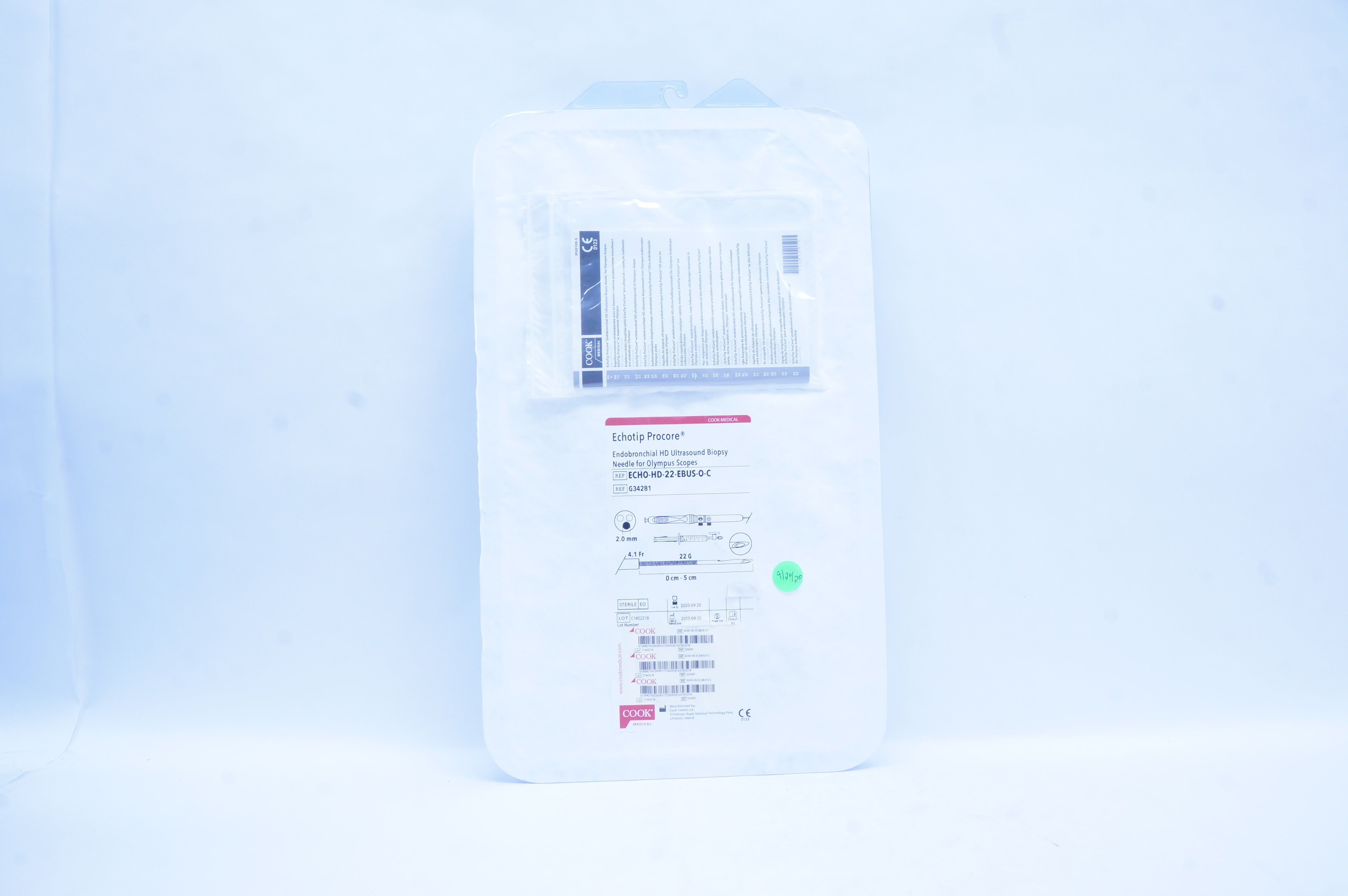 Cook Medical G34281 Endobronchial HD Ultrasound Biopsy Ndle. 4.1Fr x 22G (x)