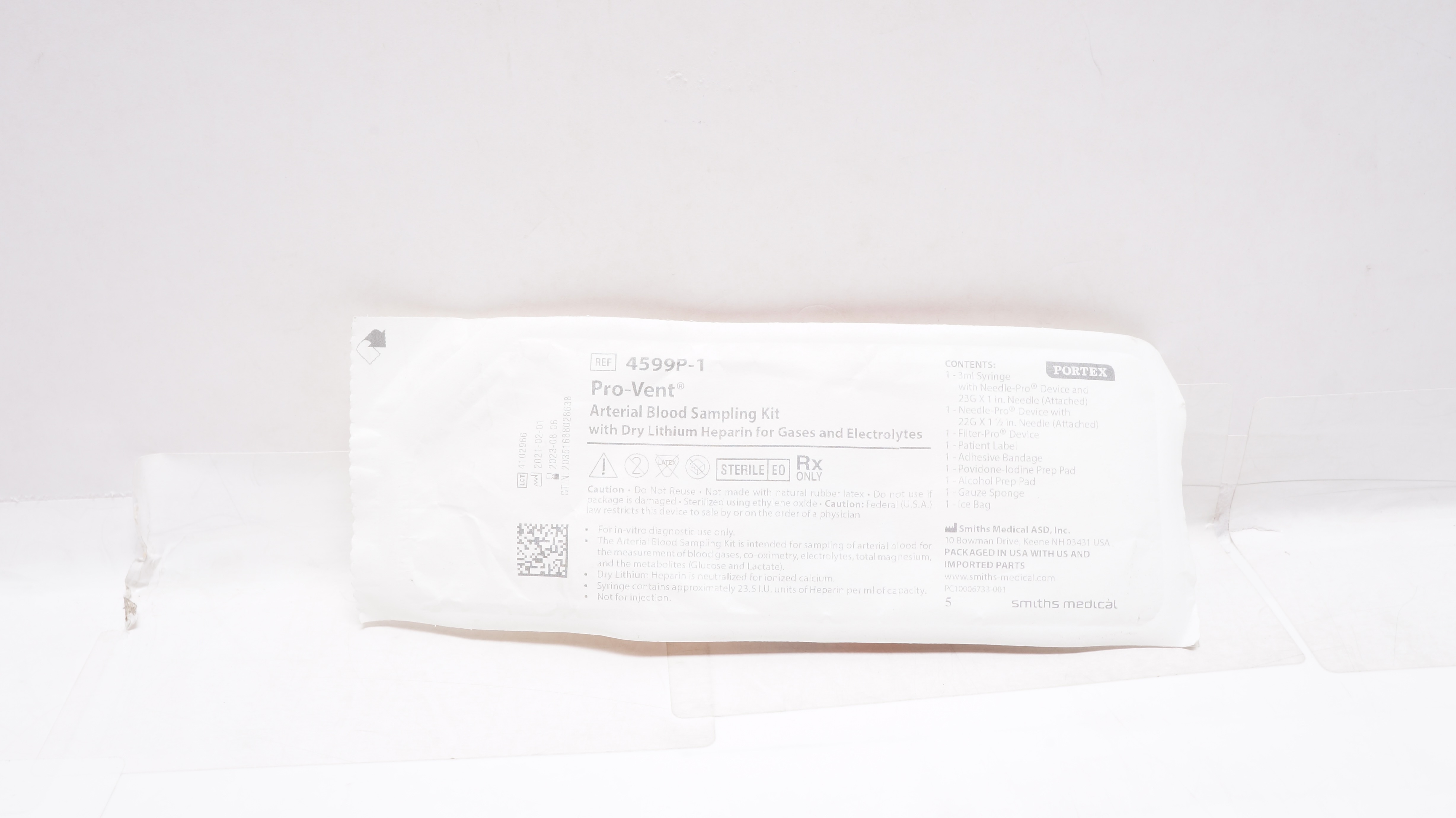 Smiths Medical 4599P-1 Portex Pro-Vent Arterial Blood Sampling Kit (x)