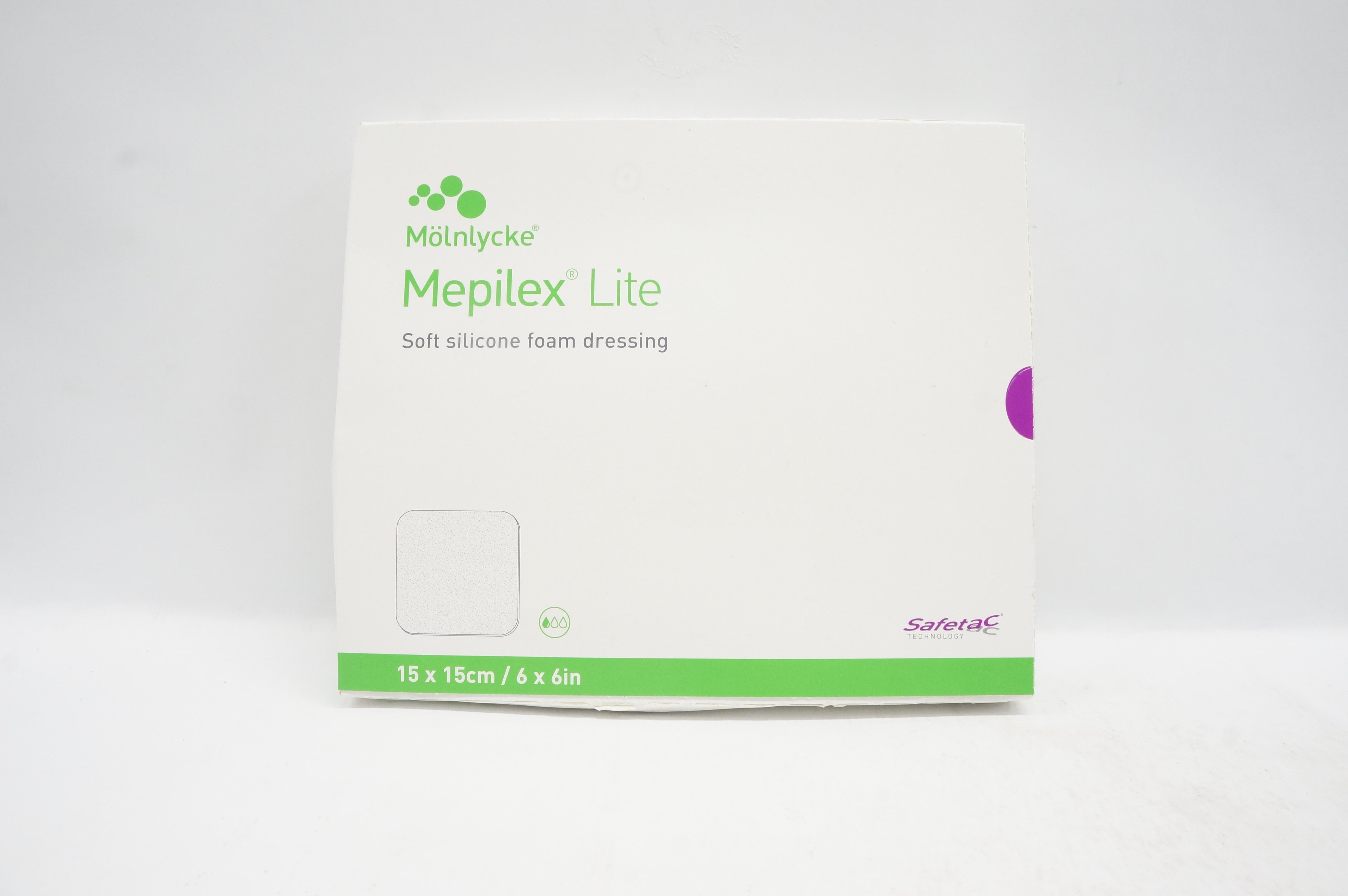 Molnlycke Health Care 284390 Mepilex Lite with Safetac Technology 6x6in-Box of 5