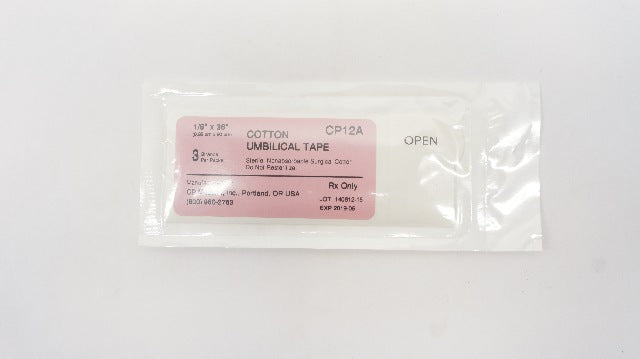 CP Medical CP12A Cotton Umbilical Tape 1/8 x 36inch (x) - Pack of 3