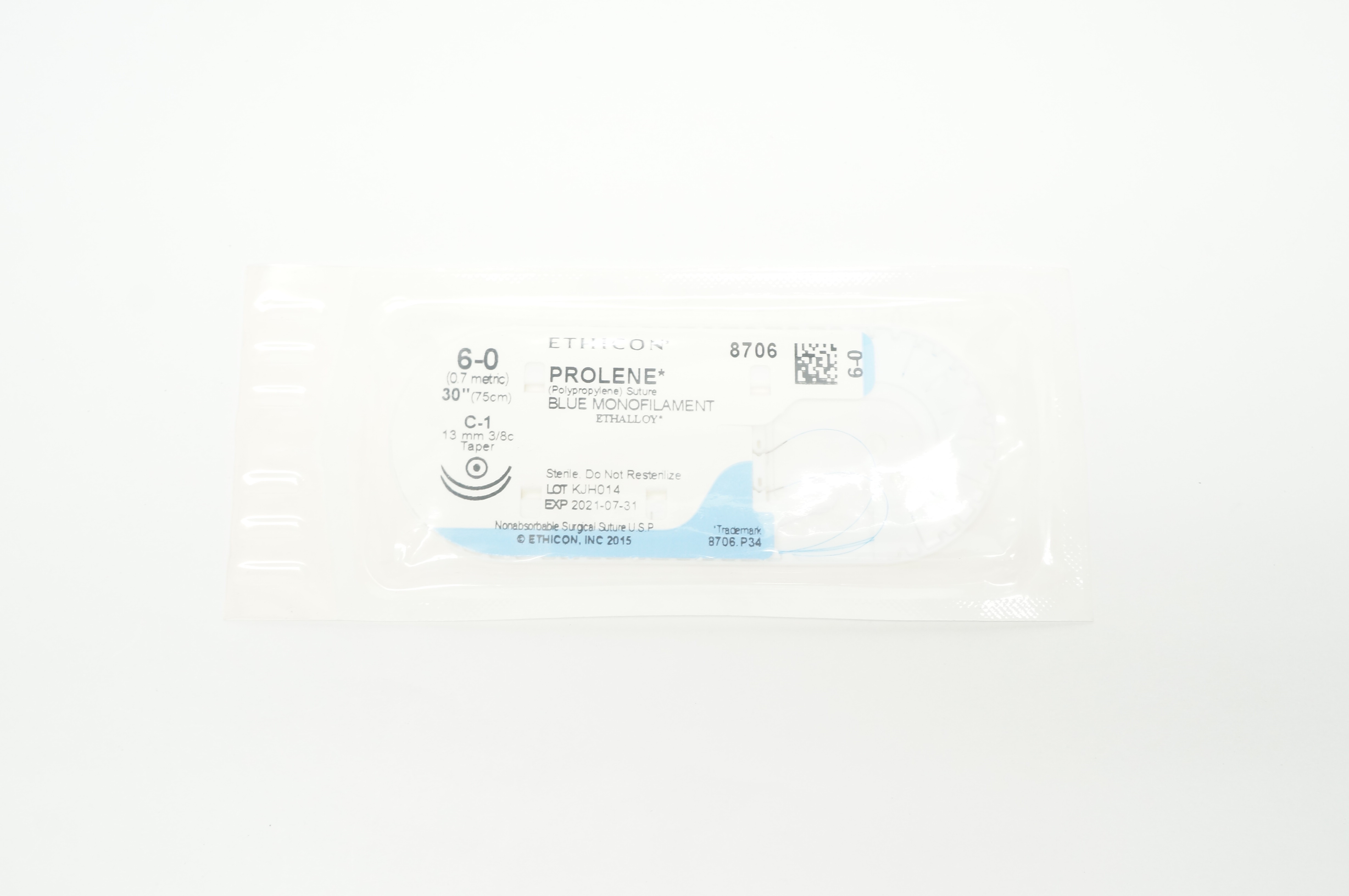 Ethicon 8706 6-0 PROLENE C-1 13mm 3/8c Taper 30inch (x)