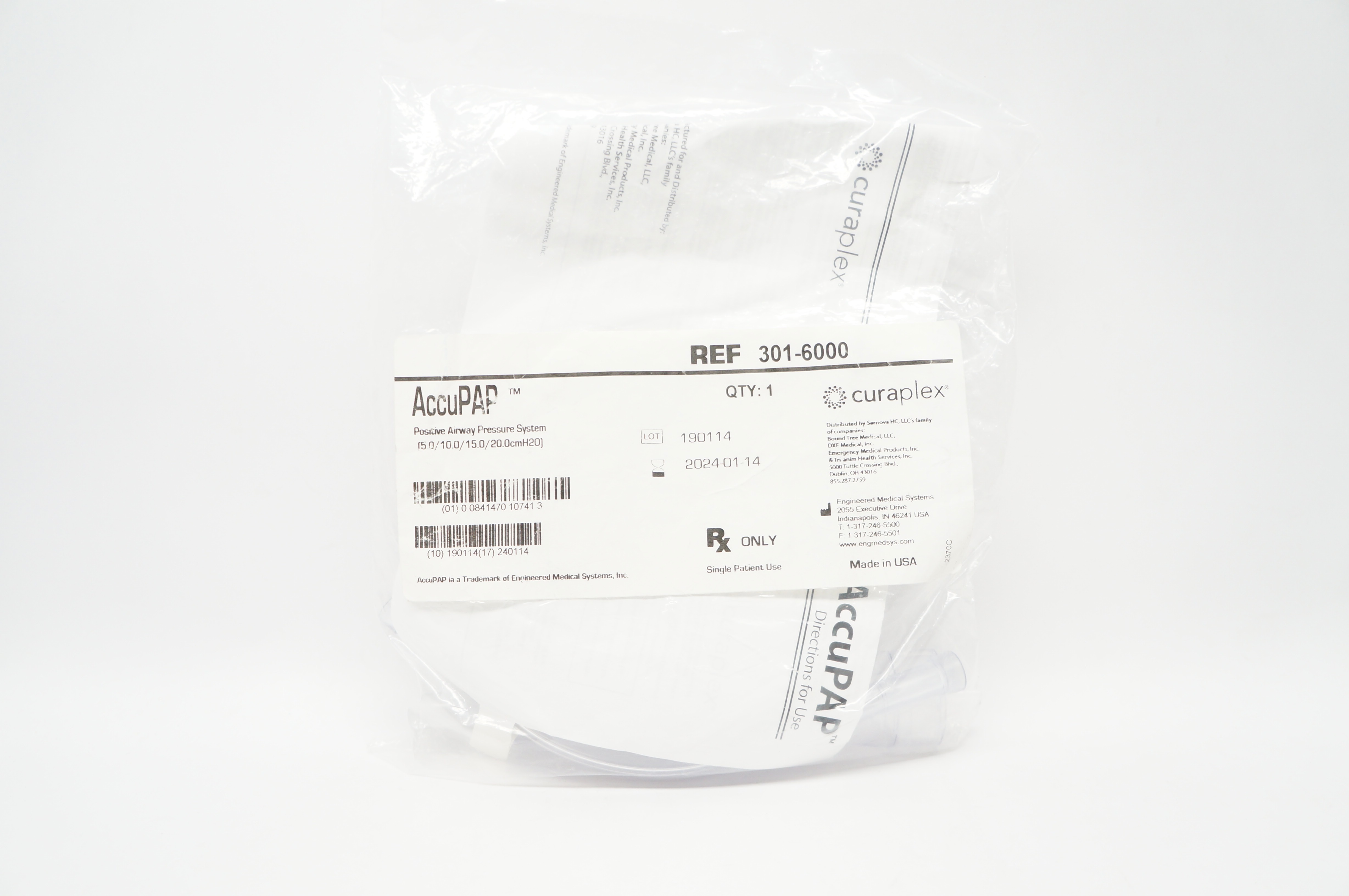 Cura Plex 301-6000 AccuPAP Positive Airway Pressure System