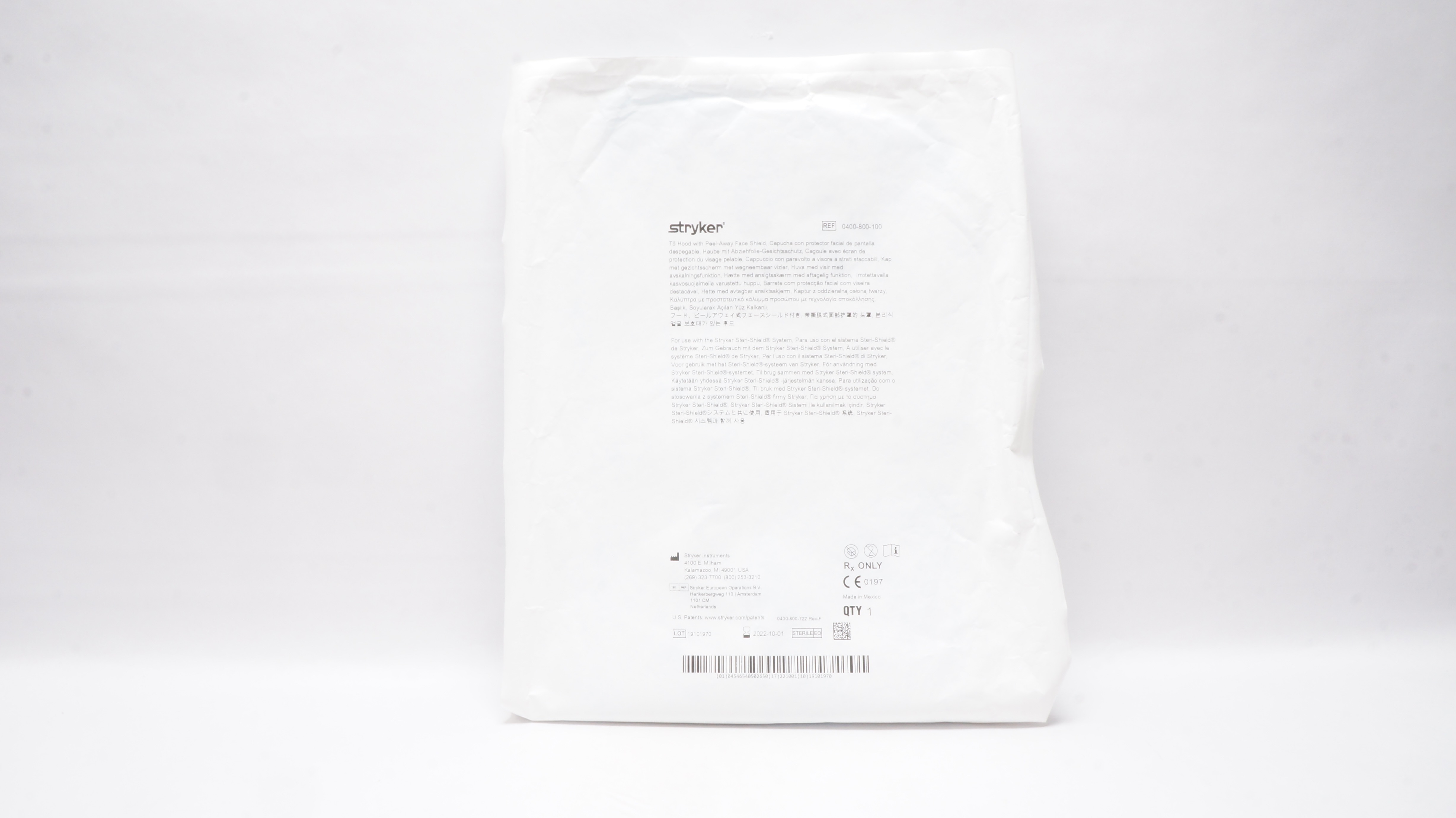 Stryker 0400-800-100 T5 Hood with Peel-Away Face Shield (x)