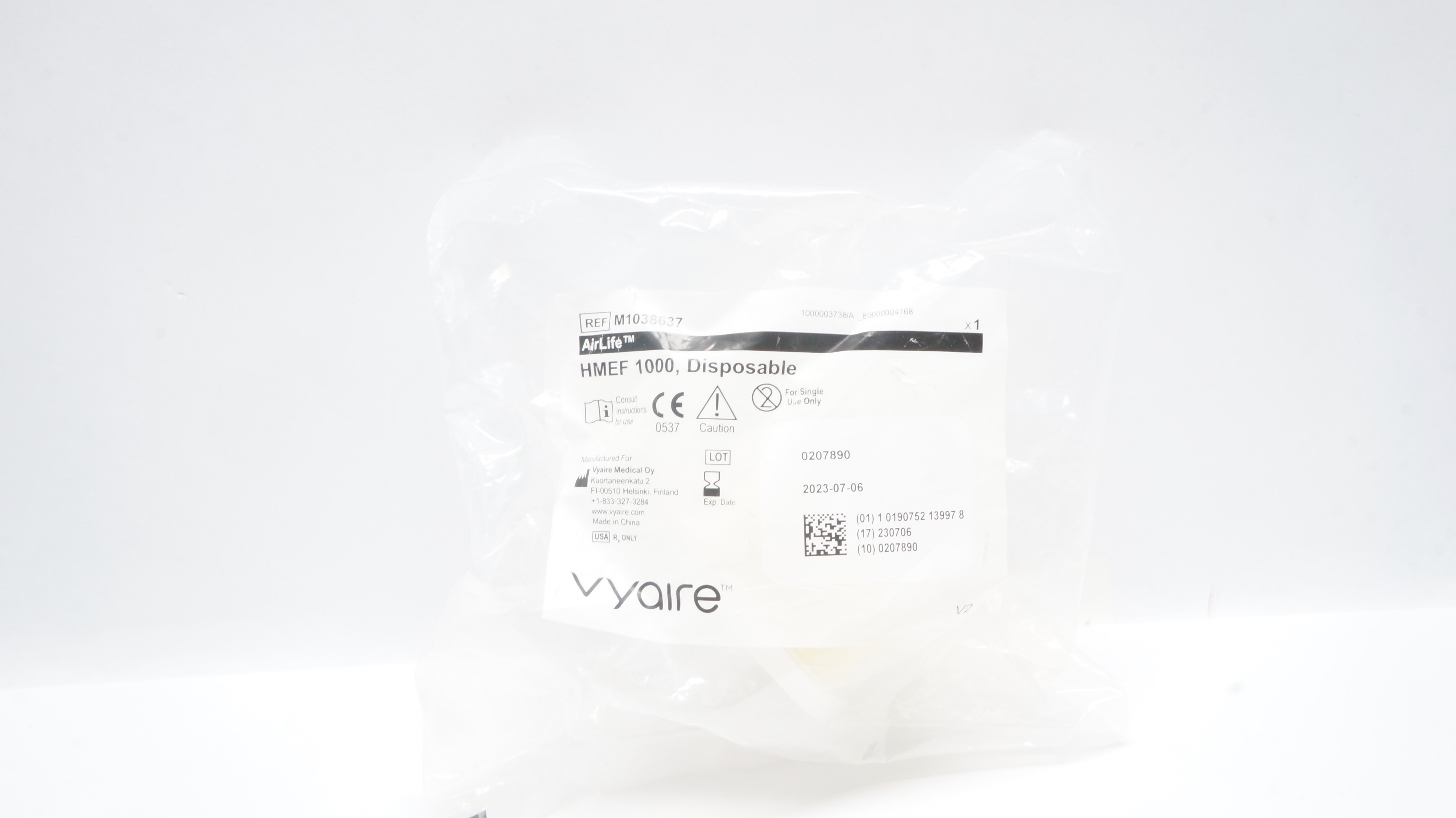 Vyaire M1038637 AirLife HMEF 1000,Disposable (X)