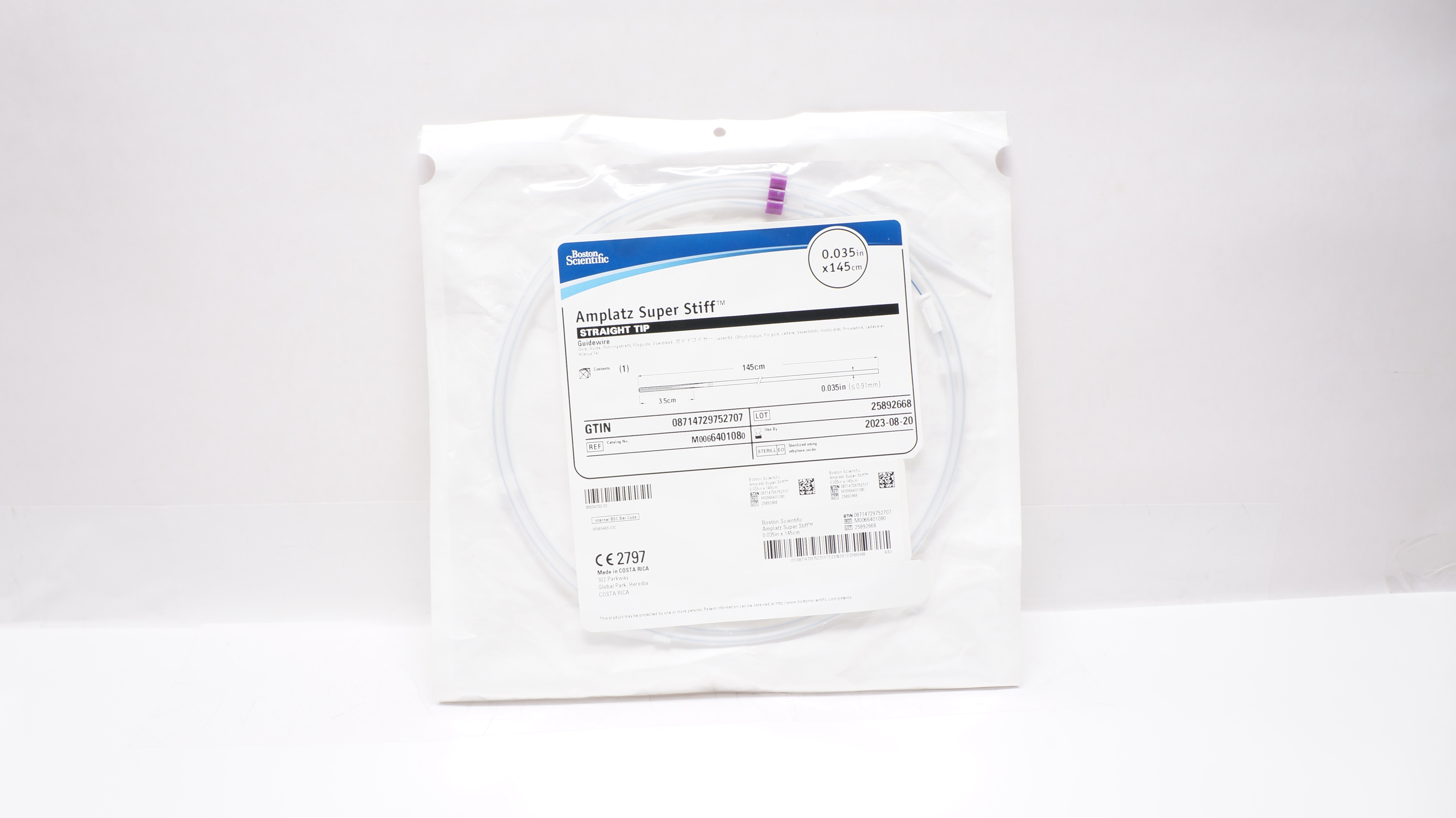 Boston Scientific 640108 Amplatz Super Stiff Straight Tip Guidewire 0.035in (x)
