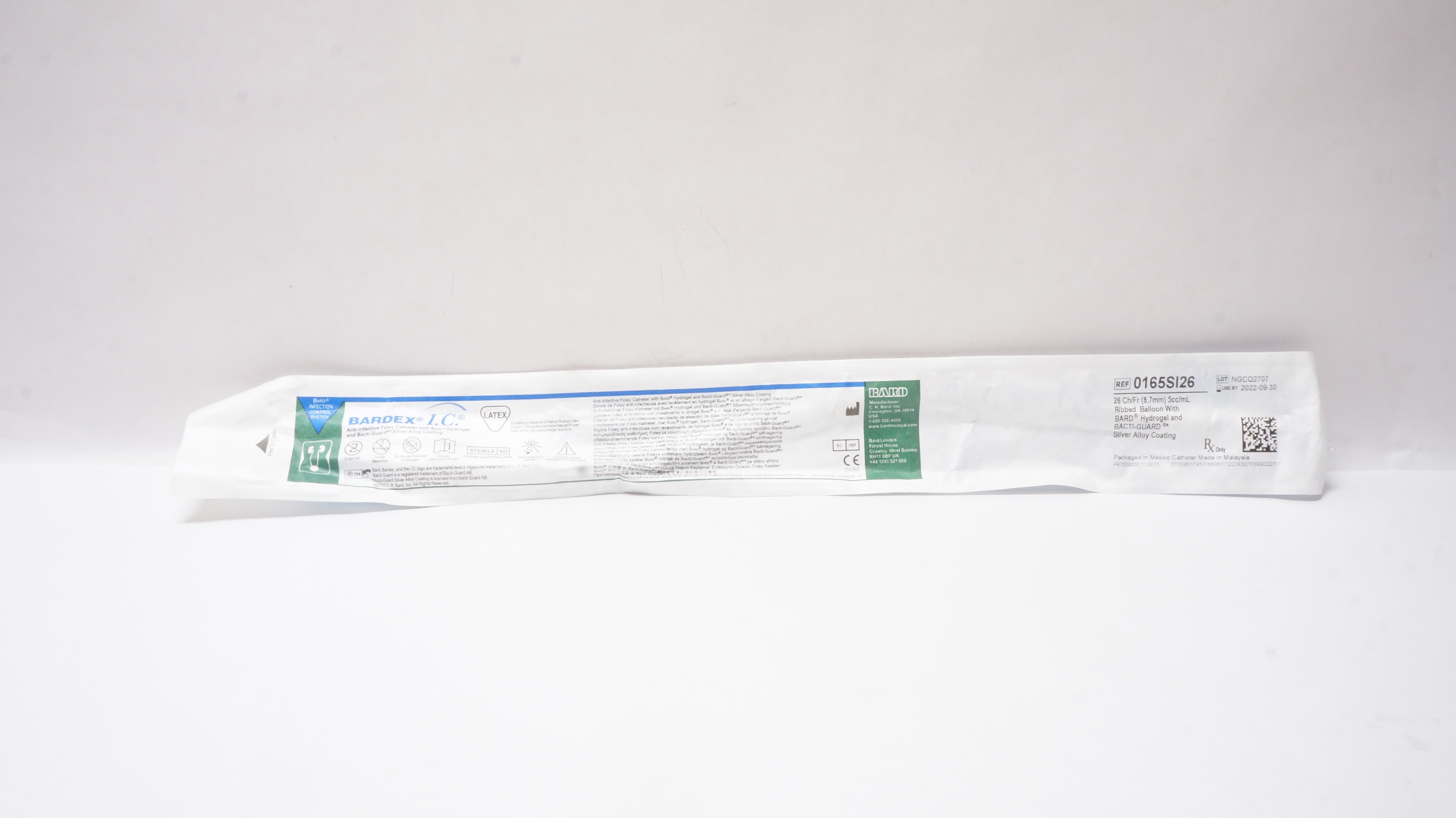 Bard 0165SI26 Bardex I.C. Anti-Infective Foley Cath. 26Ch/Fr x 5cc/mL (x)