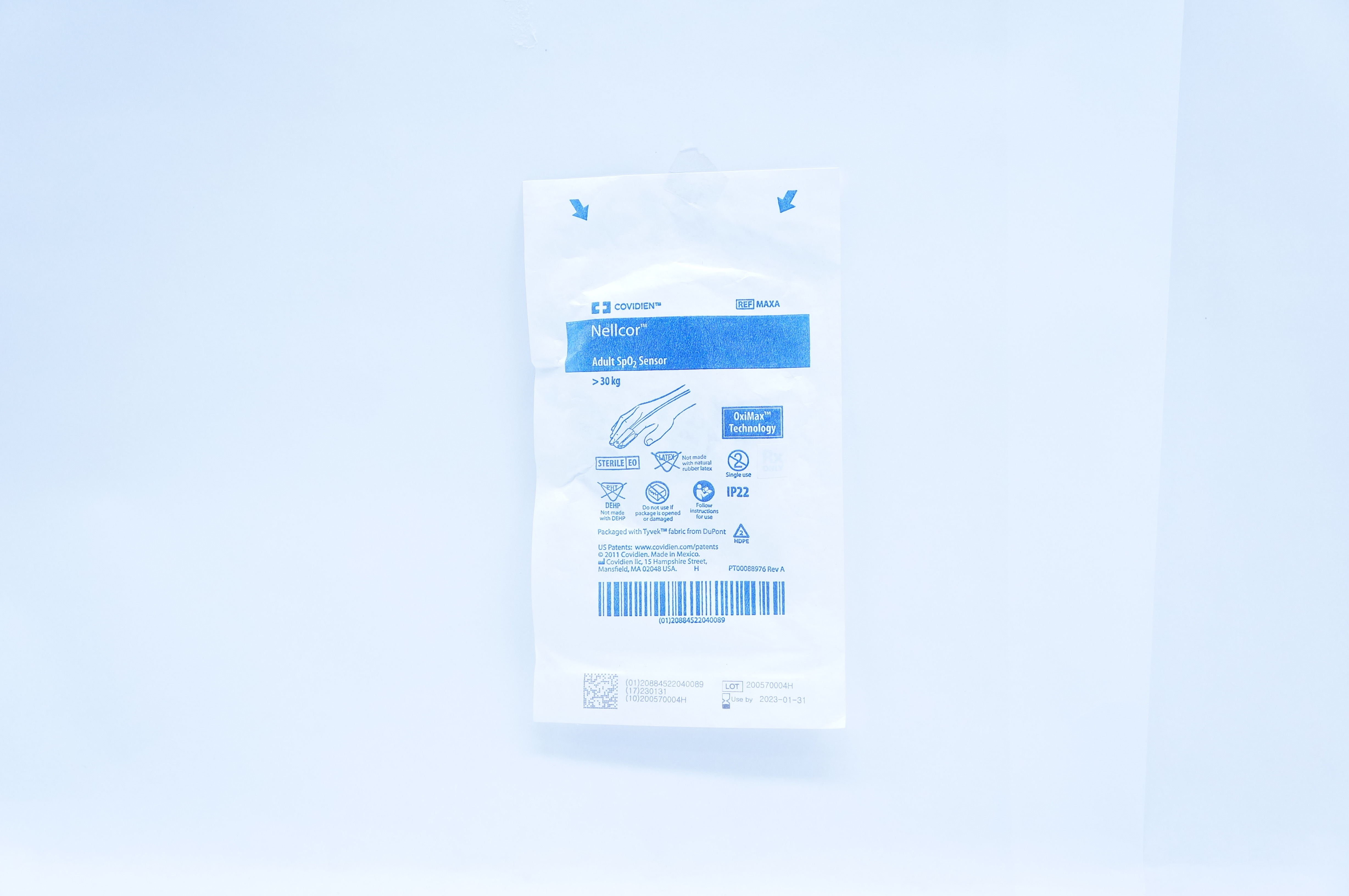 Covidien MAXA Nellcor Adult SpO2 Sensor >30kg