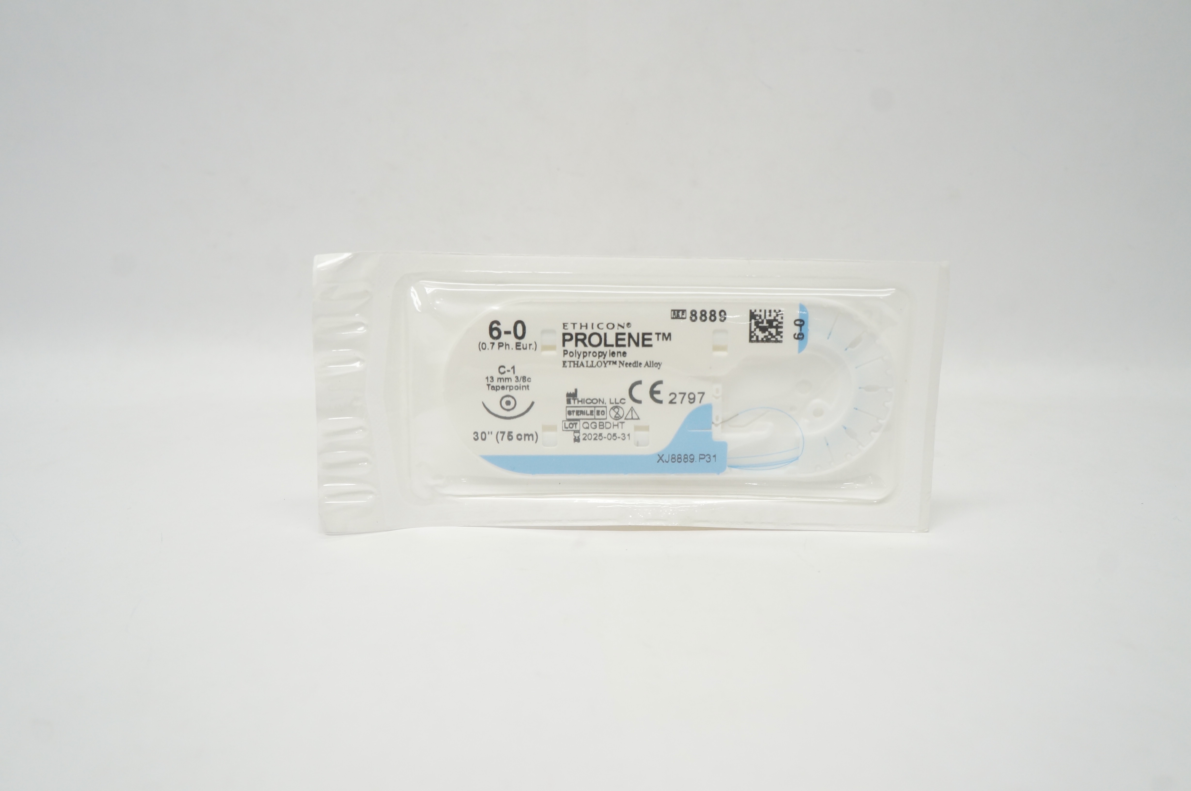 Ethicon 8889 6-0 PROLENE Polypropylene Stre C-1 13mm 3/8c Taper, 30inch