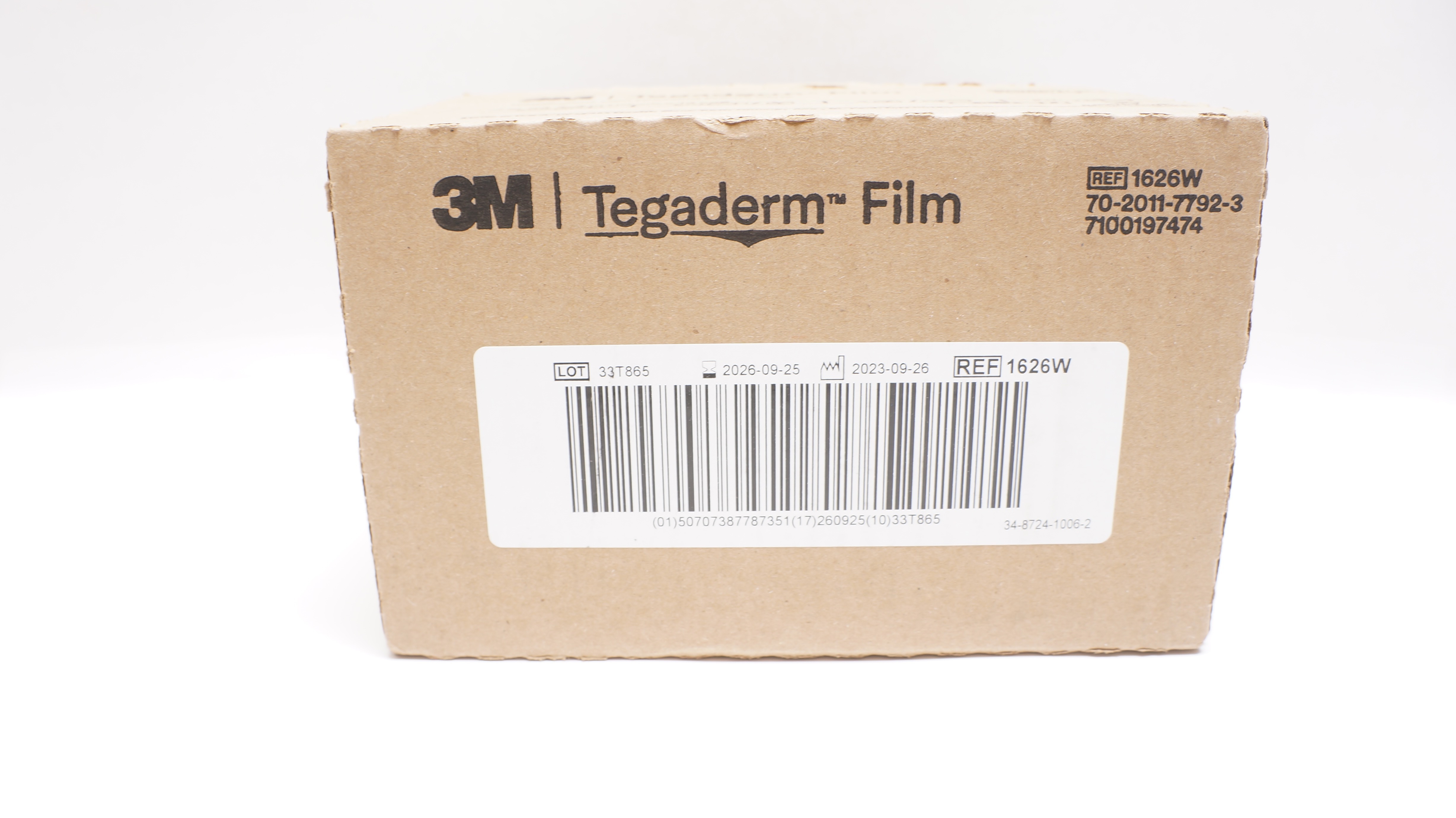 3M 1626W Tegaderm Transparent Film Dressing 4inch x 4-3/4inch - Box of 200