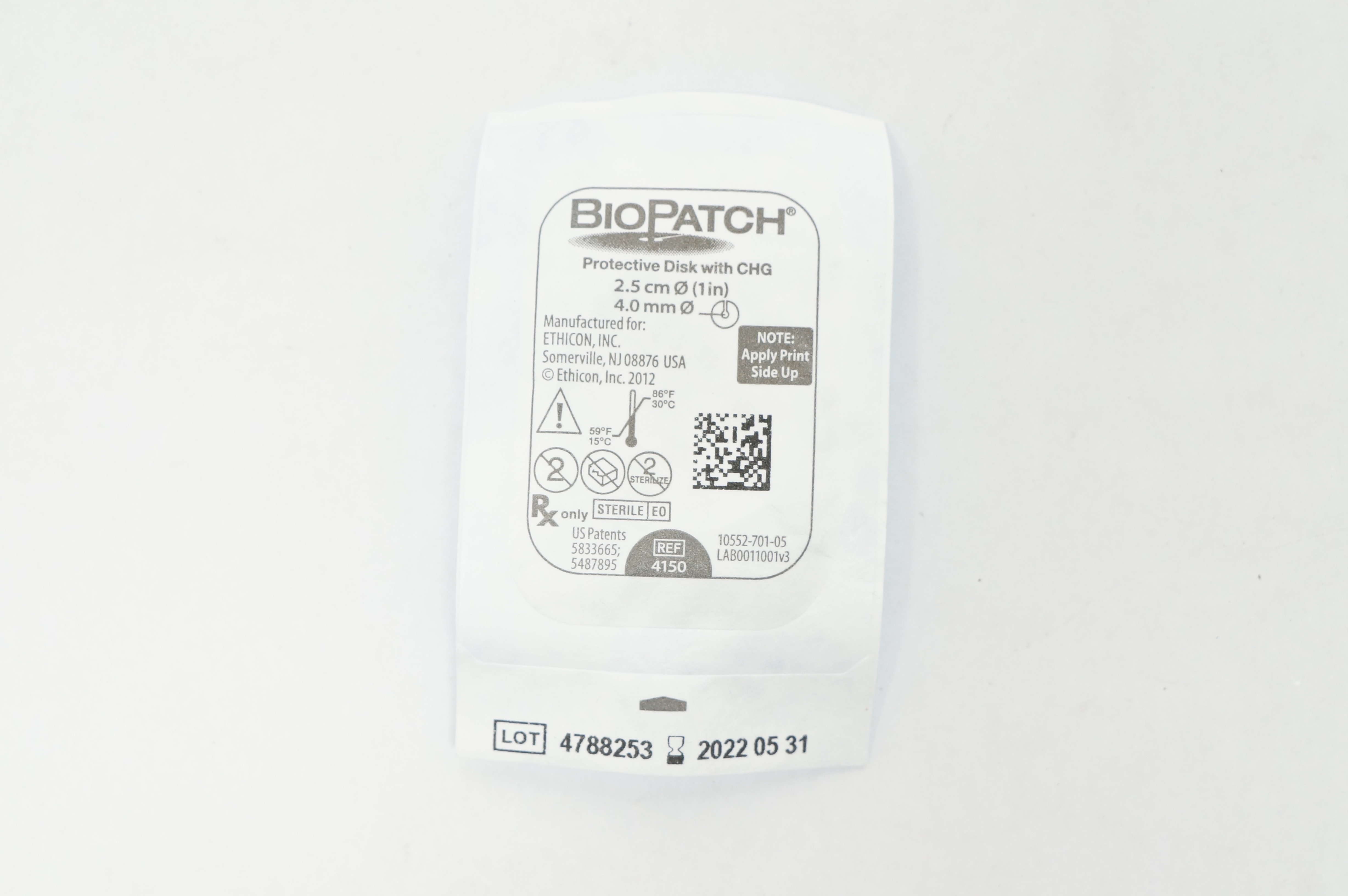 Ethicon 4150 BioPatch Protective Disk with CHG 1 inch x 4.0mm (x)