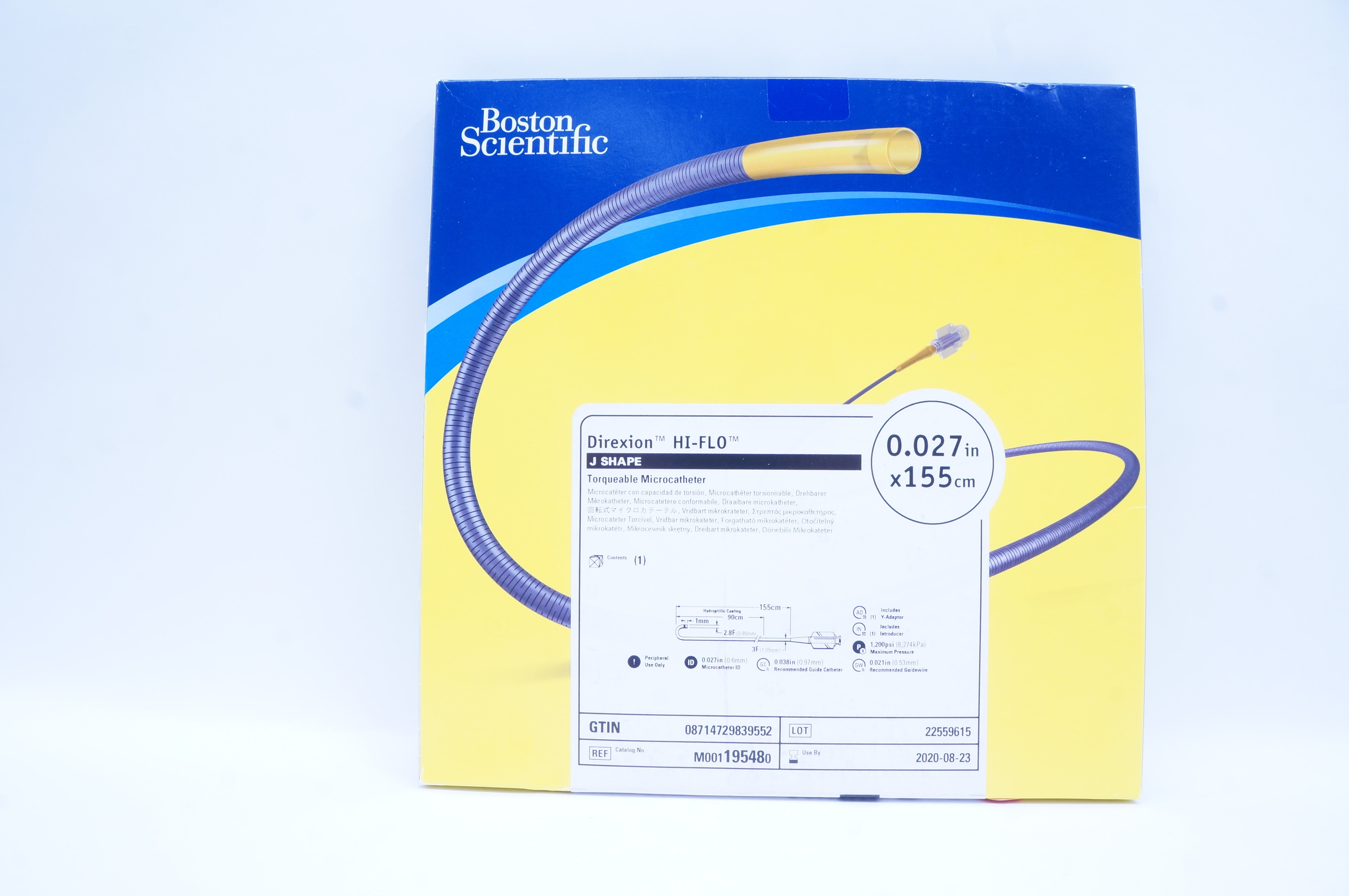 Boston Scientific M001195480 J Shape Torqueable Microcath. 0.027inch x 155cm (x)
