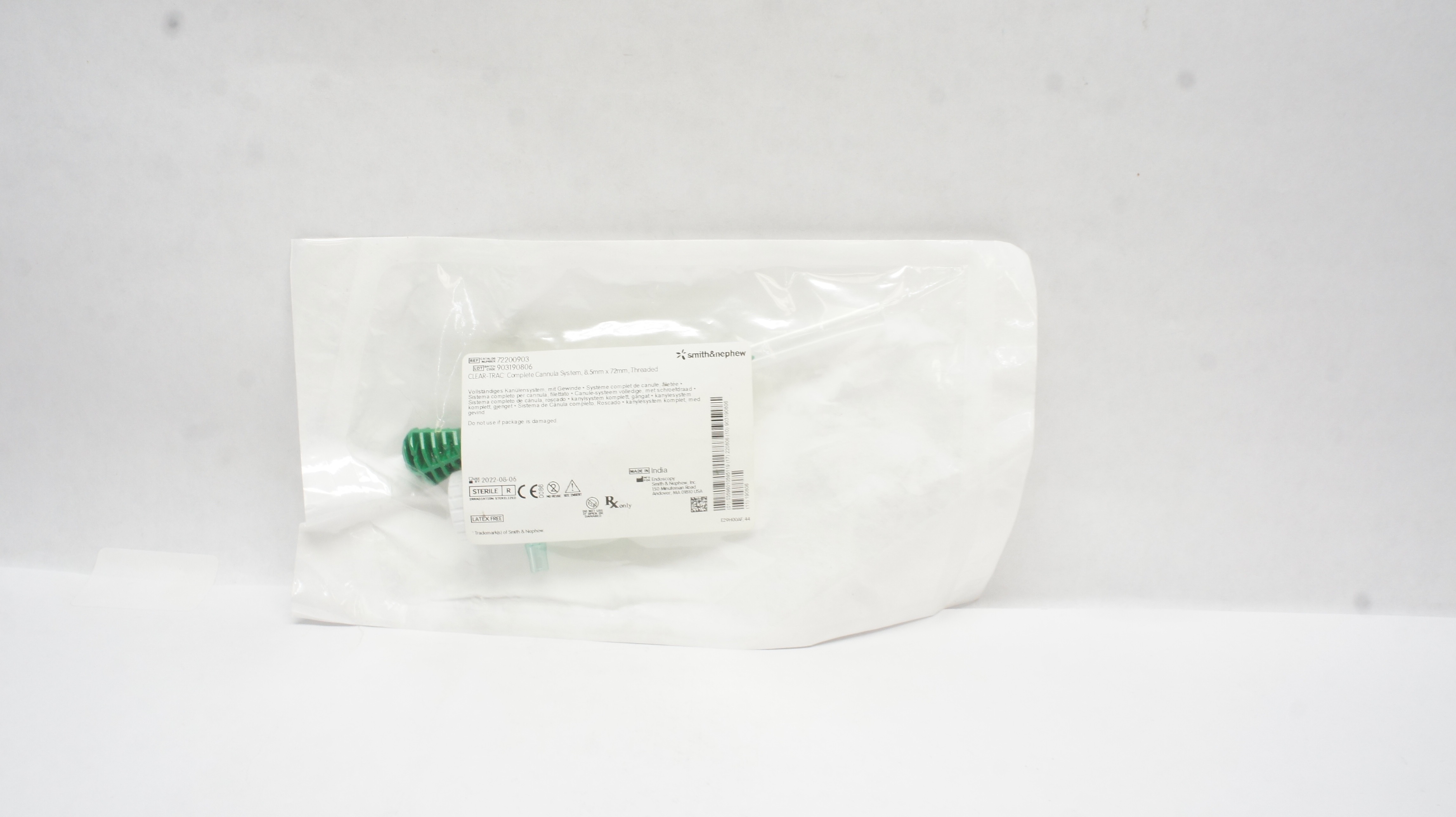 Smith&Nephew 72200903 Clear-Trac Complete Cannula System Threaded 8.5mm x72mm(x)