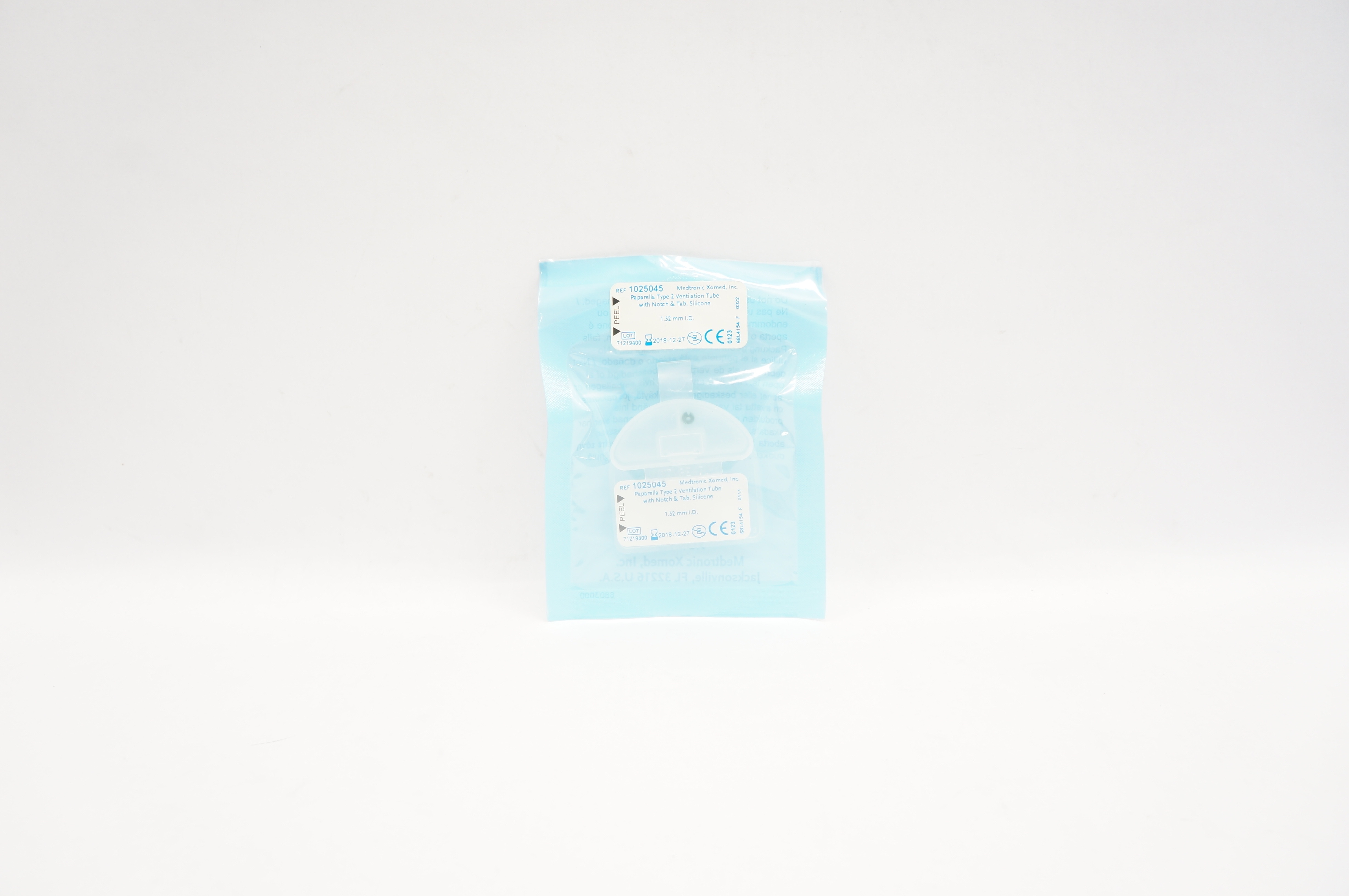 Medtronic 1025045 Paparella Type 2 Ventilation Tube with Notch & Tab 1.52mm (x)