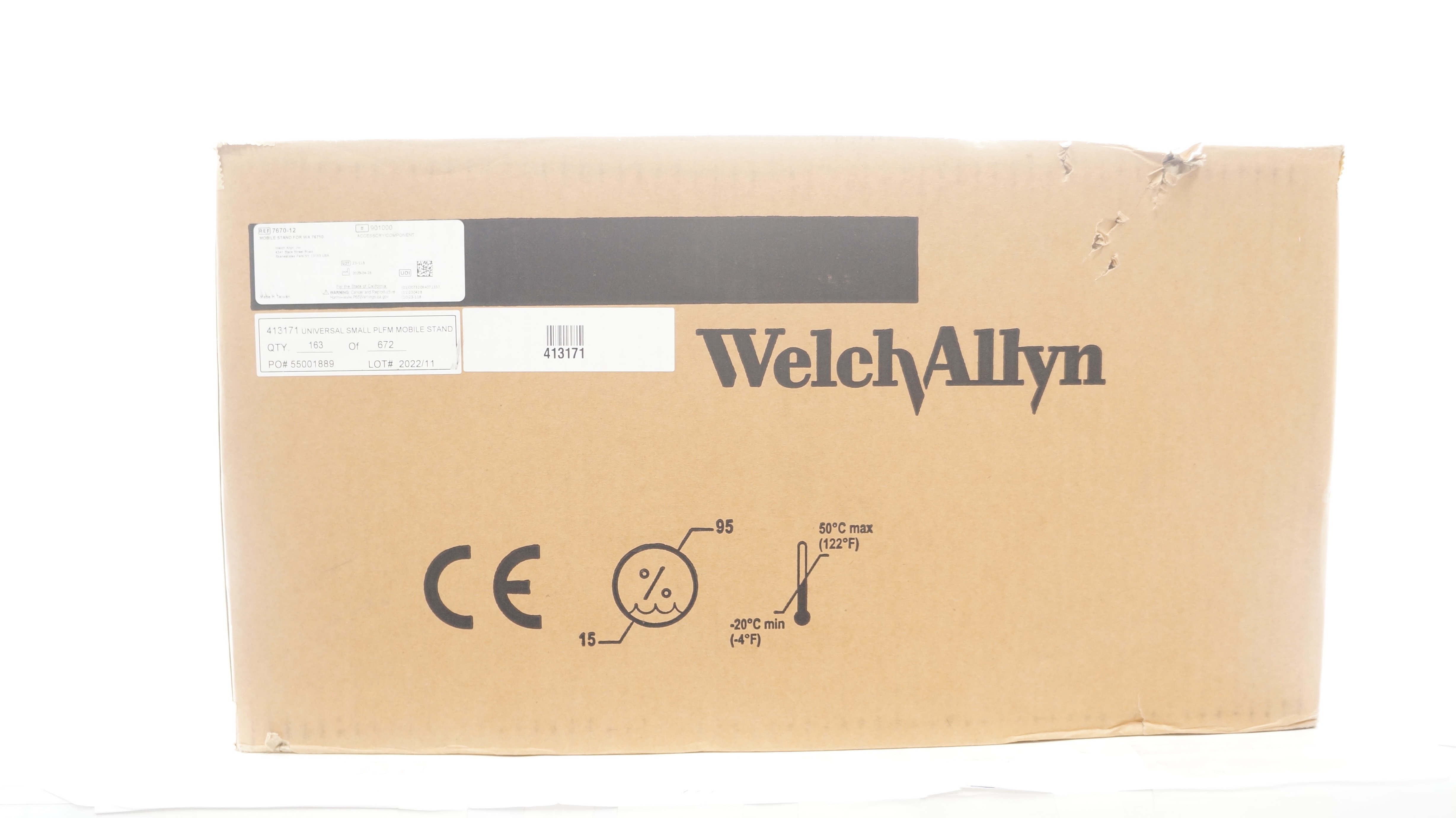 Welch Allyn 7670-12 Mobile Stand for WA 76710 Accessory/Component - Box of 163