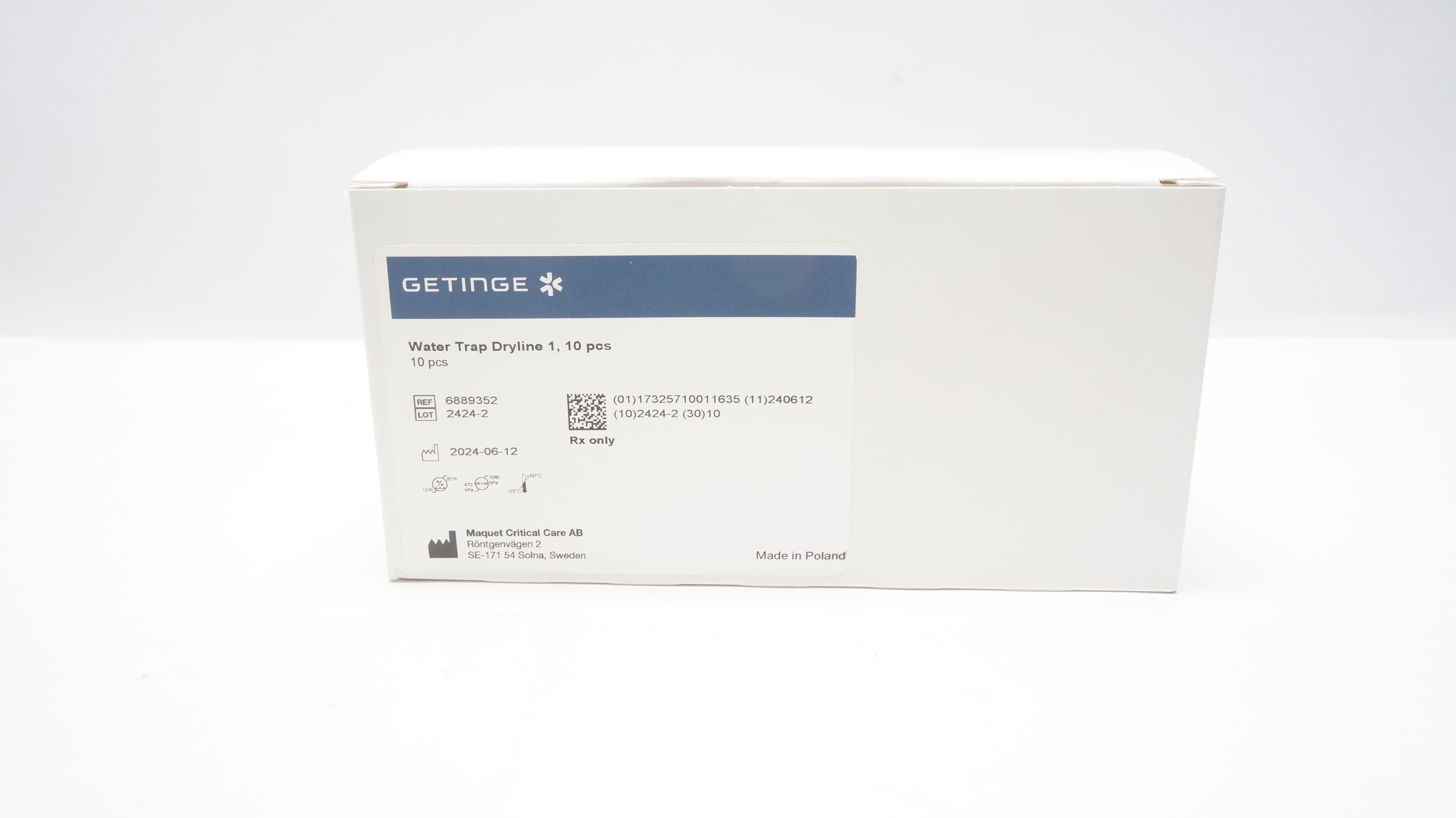 Maquet 6889352 Getinge Water Trap Dryline 1 - Box of 10