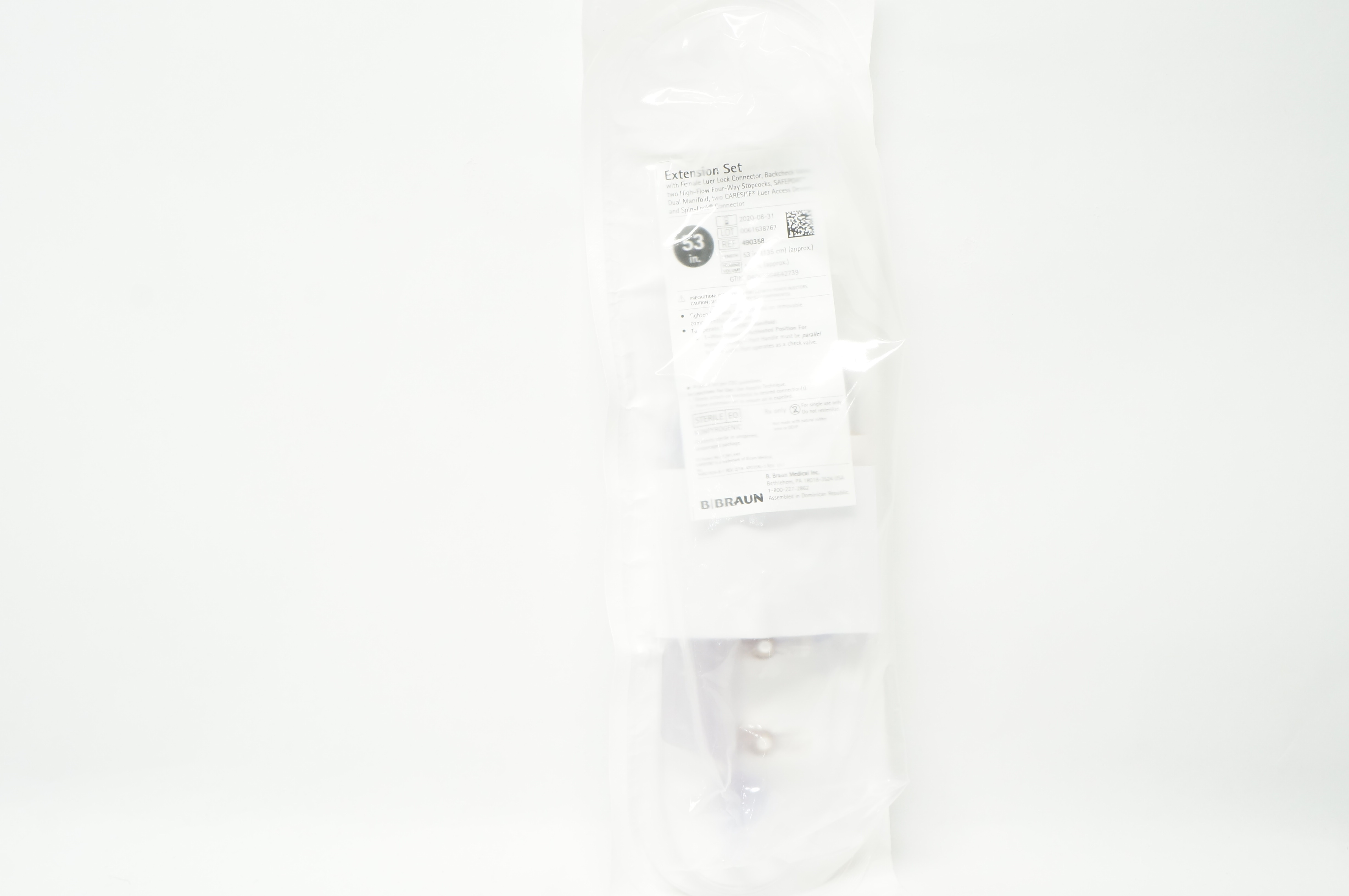Braun 490358 Extension Set with Female Luer Lock Connector 53 inch x 10mL (x)