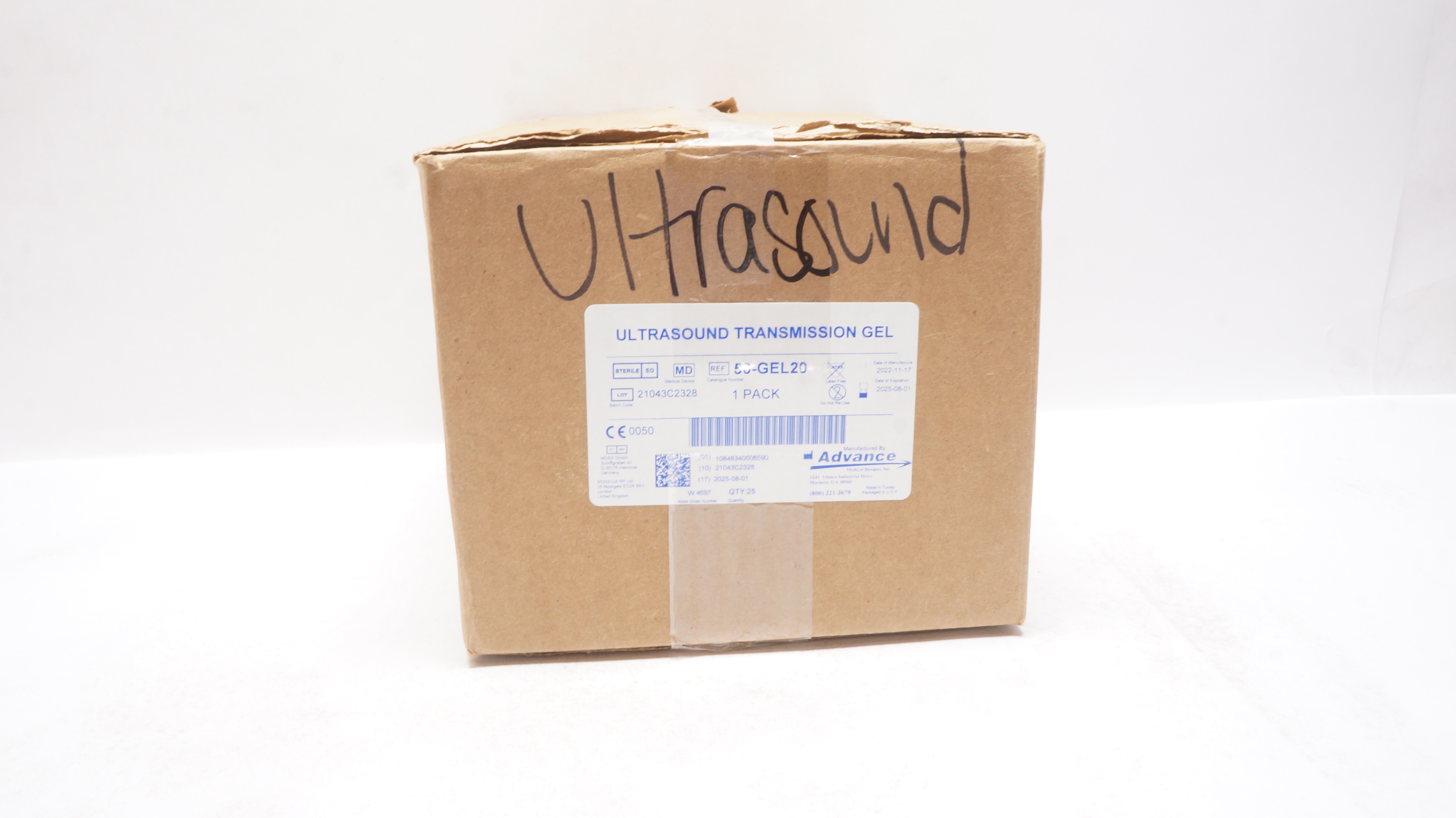 Advance 50-GEL20 Ultrasound Transmission Gel - Case of 25