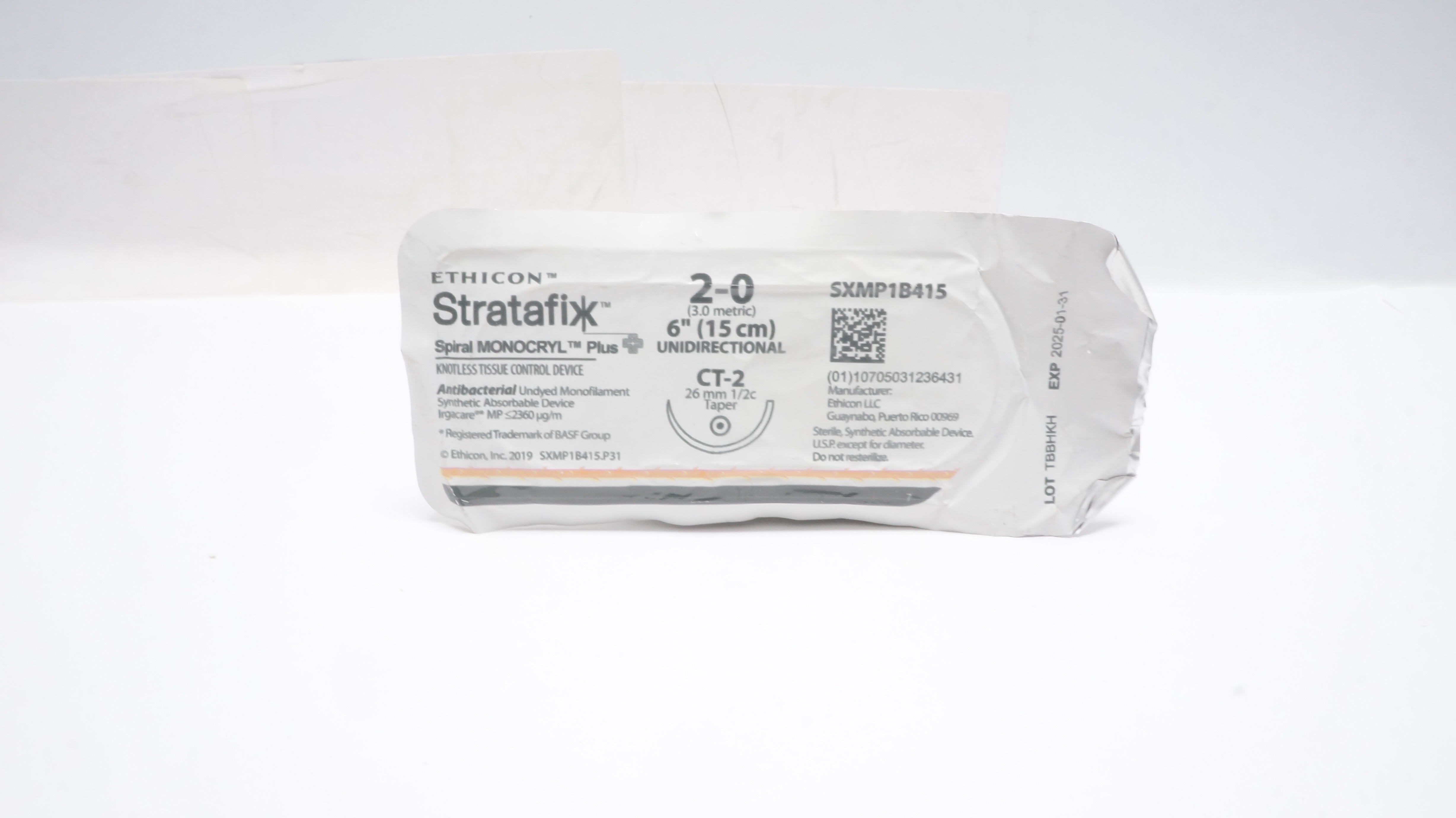 Ethicon SXMP1B415 2-0 Stratafix Monocryl Stre CT-2 26mm 1/2c Taper 6inch(x)