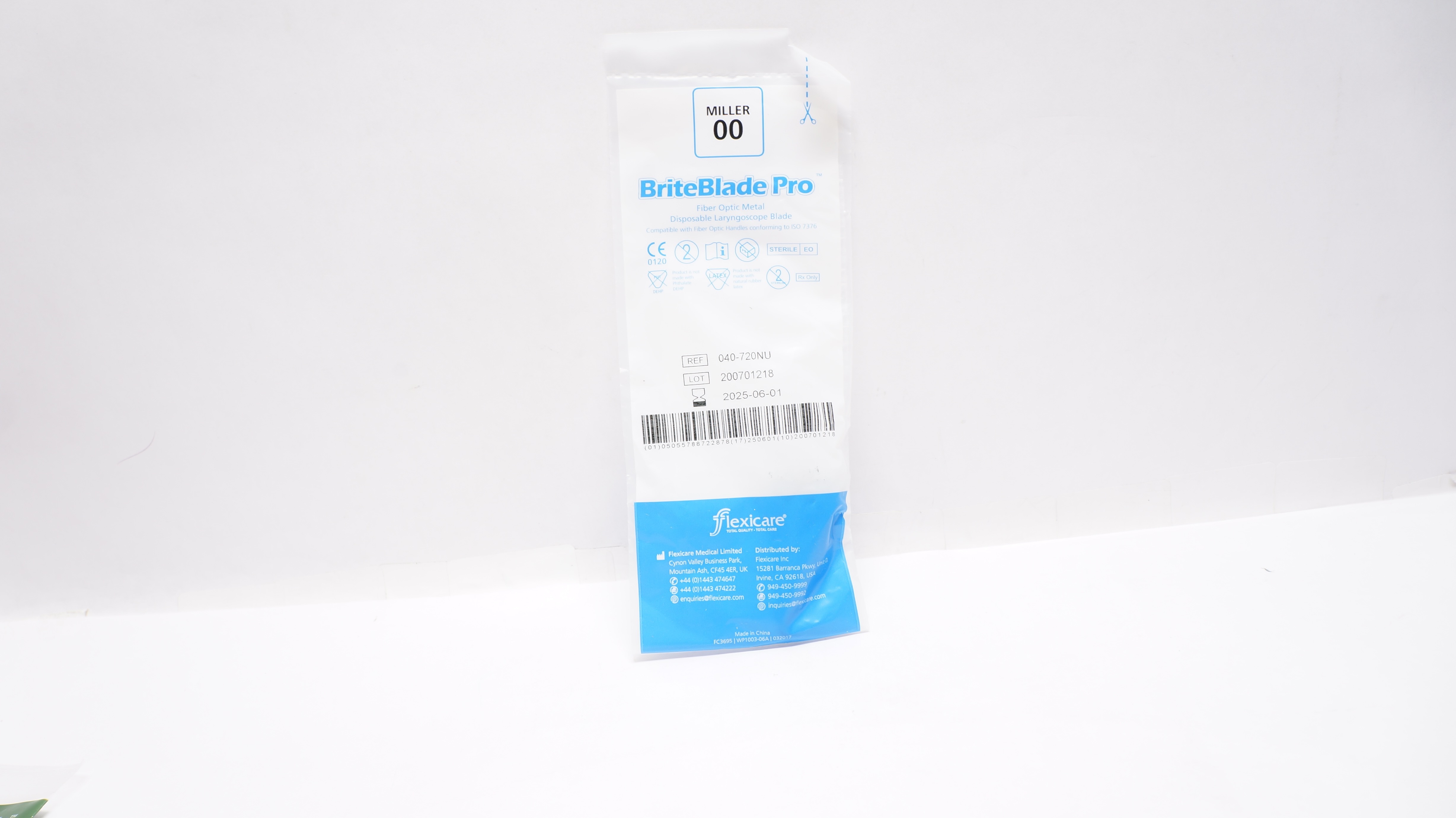 Flexicare 040-720NU BriteBlade Pro Laryngoscope Blade Miller 00