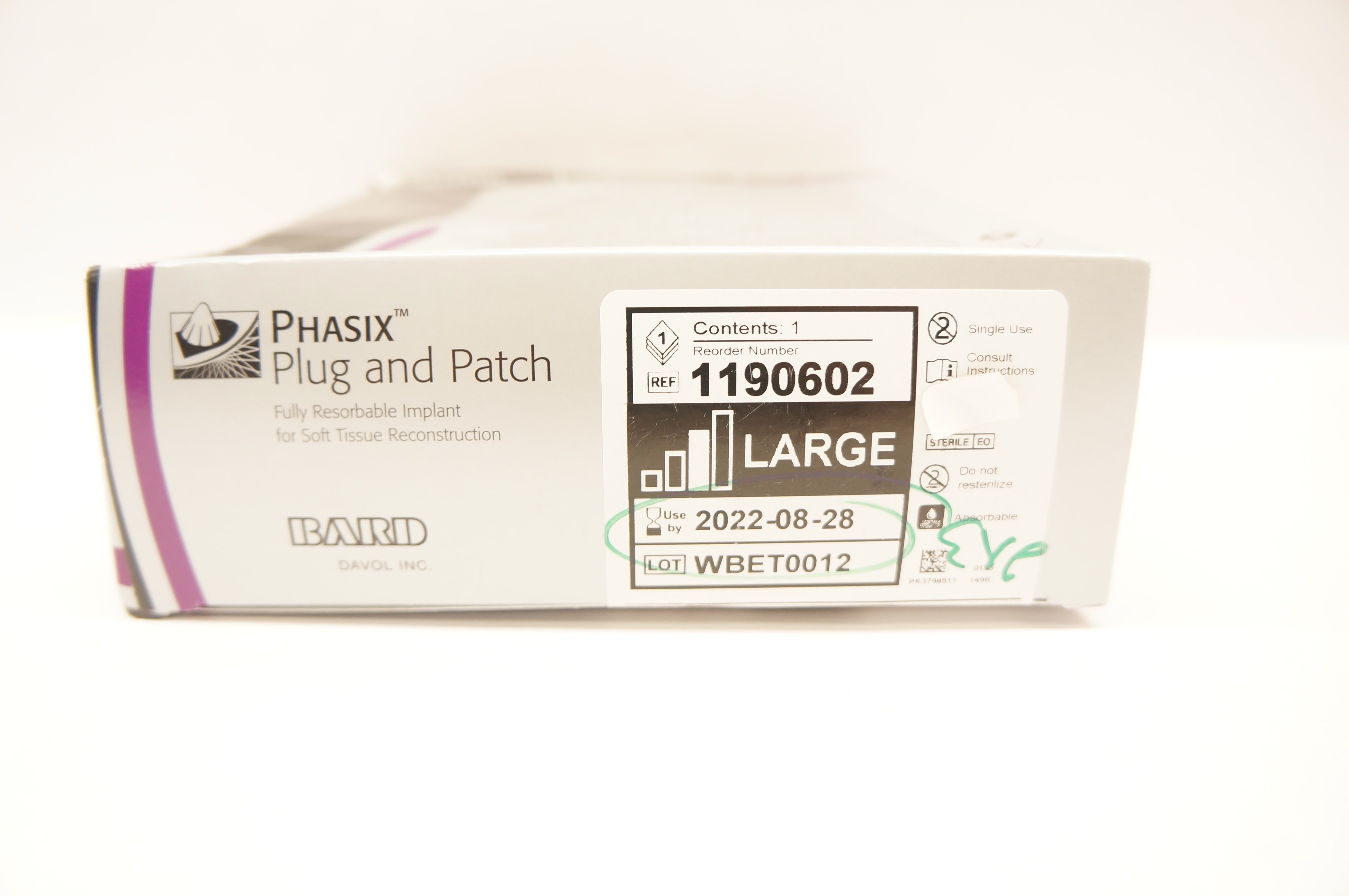 Bard 1190602 Phasix Plug and Patch Fully Resorbable Implant, Large (x)