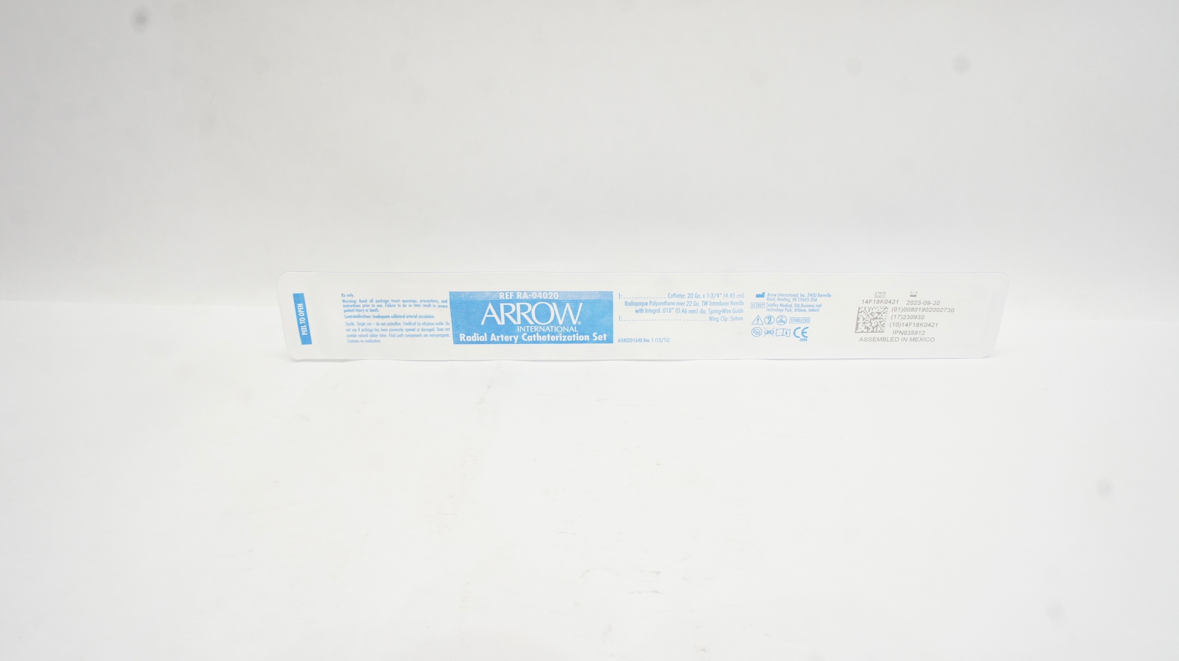 Arrow RA-04020 Radial Artery Catheterization Set 20Ga x 1-3/4 inch (x)
