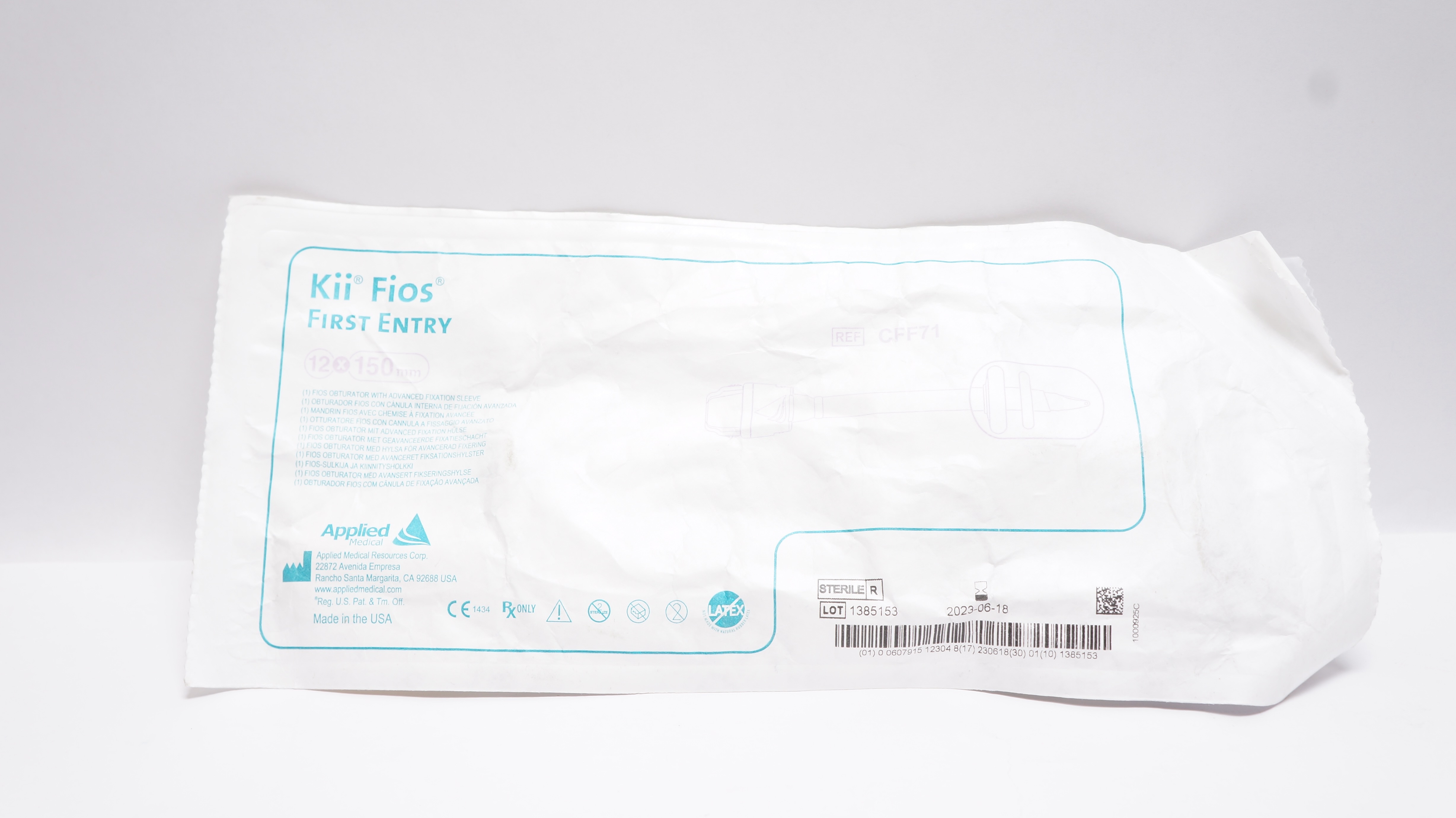 Applied Medical CFF71 Kii Fios First Entry Fios Obturator w/Sleeve 12 x 150mm(x)