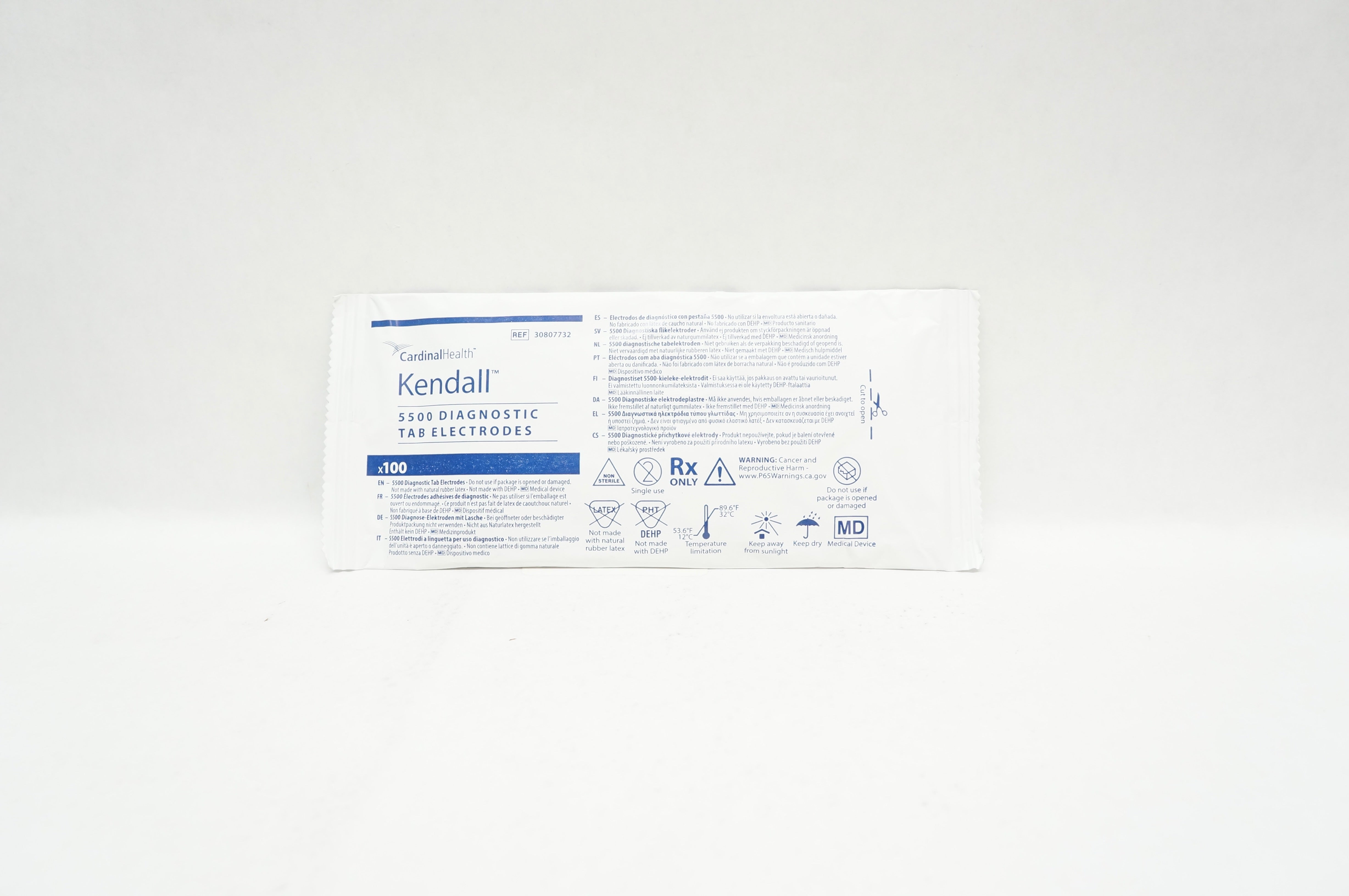 Cardinal Health 30807732 Kendall 5500 Diagnostic Tab Electrodes - Pack of 100