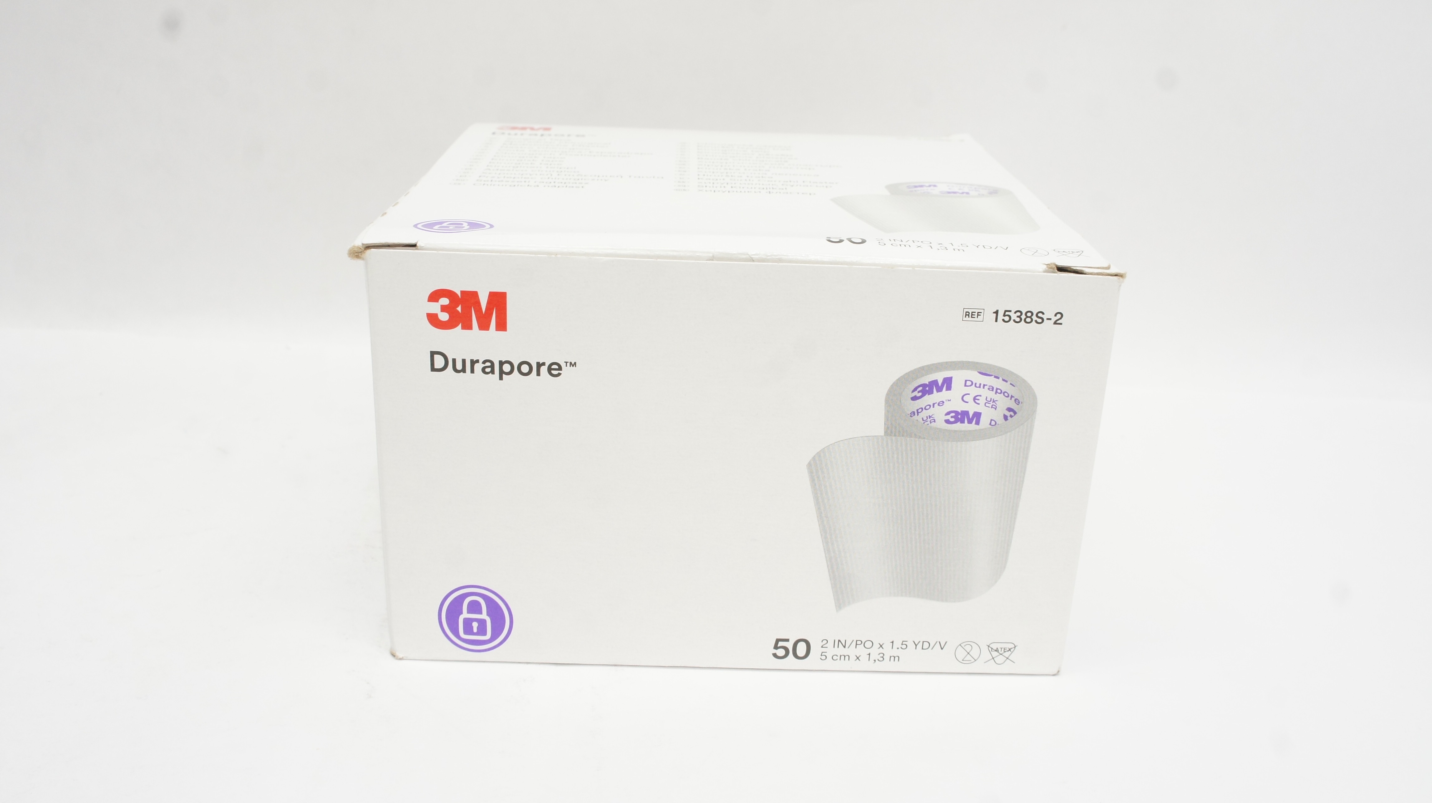 3M 1538S-2 Durapore Medical Device 2inch x 1.5yd - Box of 50